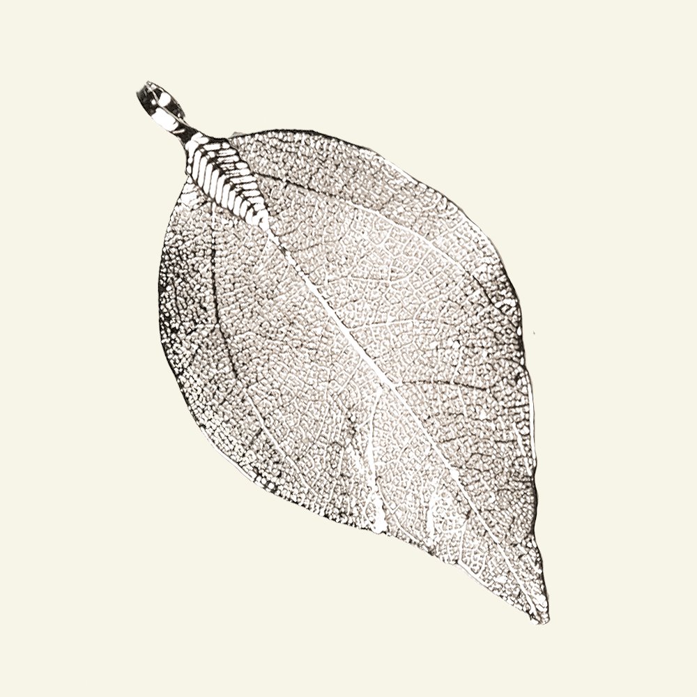 Pendant leaf silver colored 96487_pack