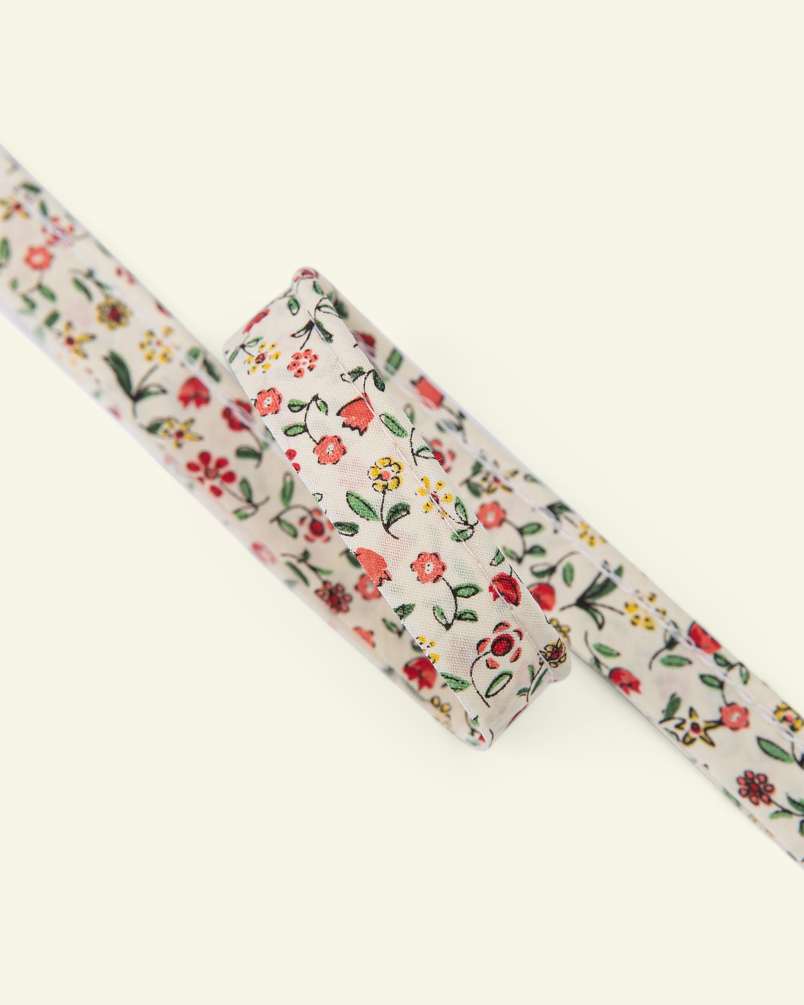 Piping flowers 4mm offwhite/red 3m 22333_pack