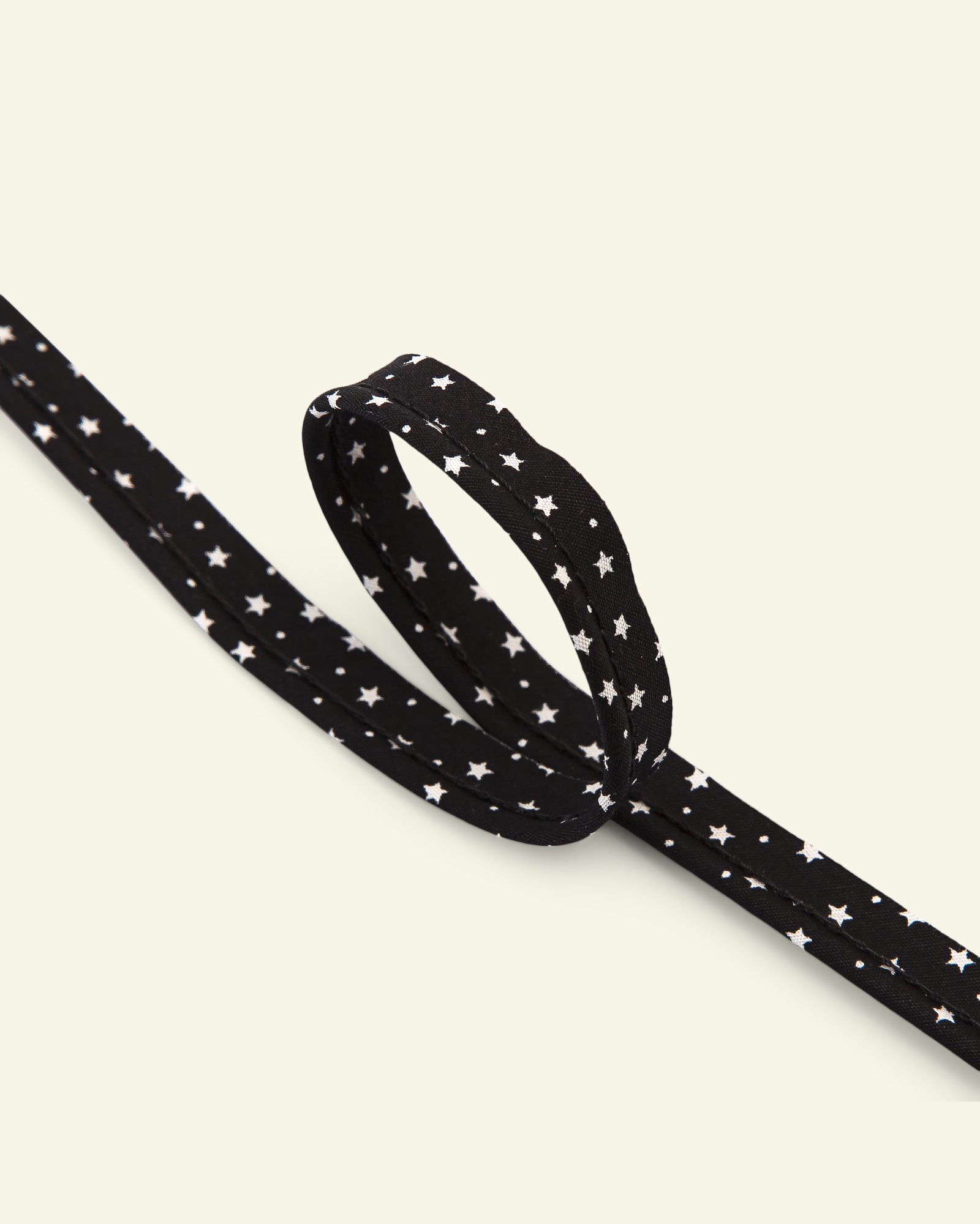 Piping ribbon cotton 4mm stars black 3m 71243_pack