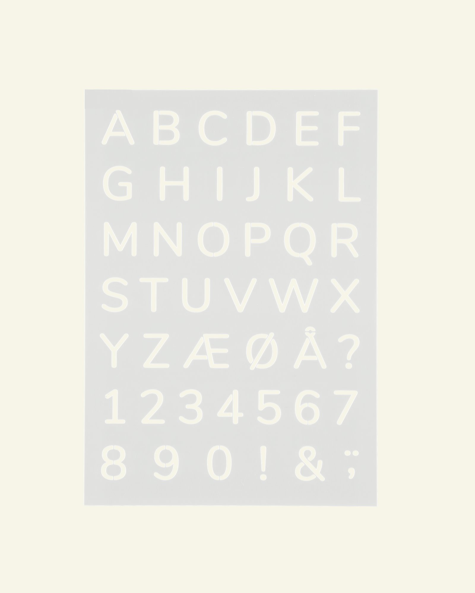 Plast stensil alfabet 21x30cm 29152_pack