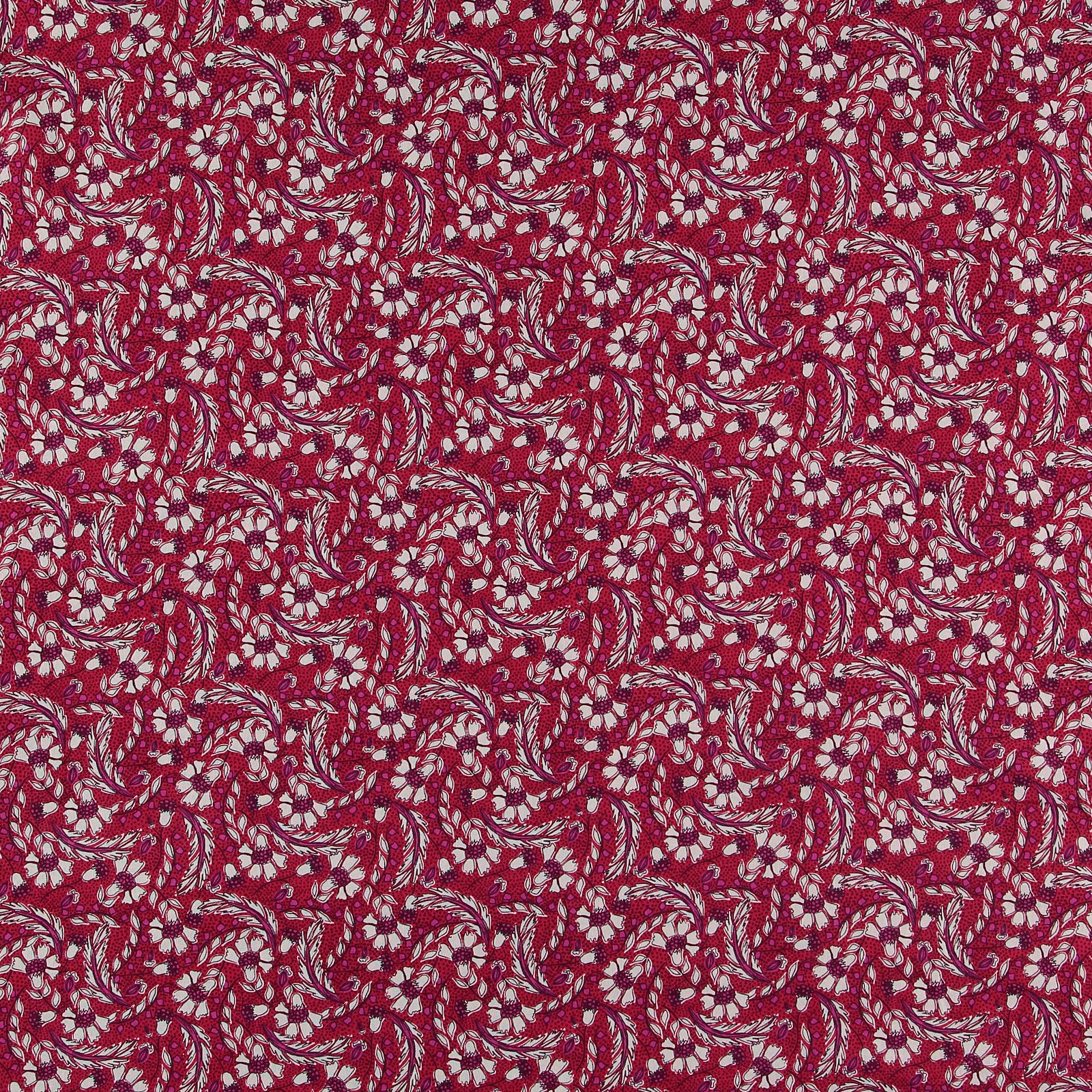 Printed cotton classic red with flowers 780571_pack_sp