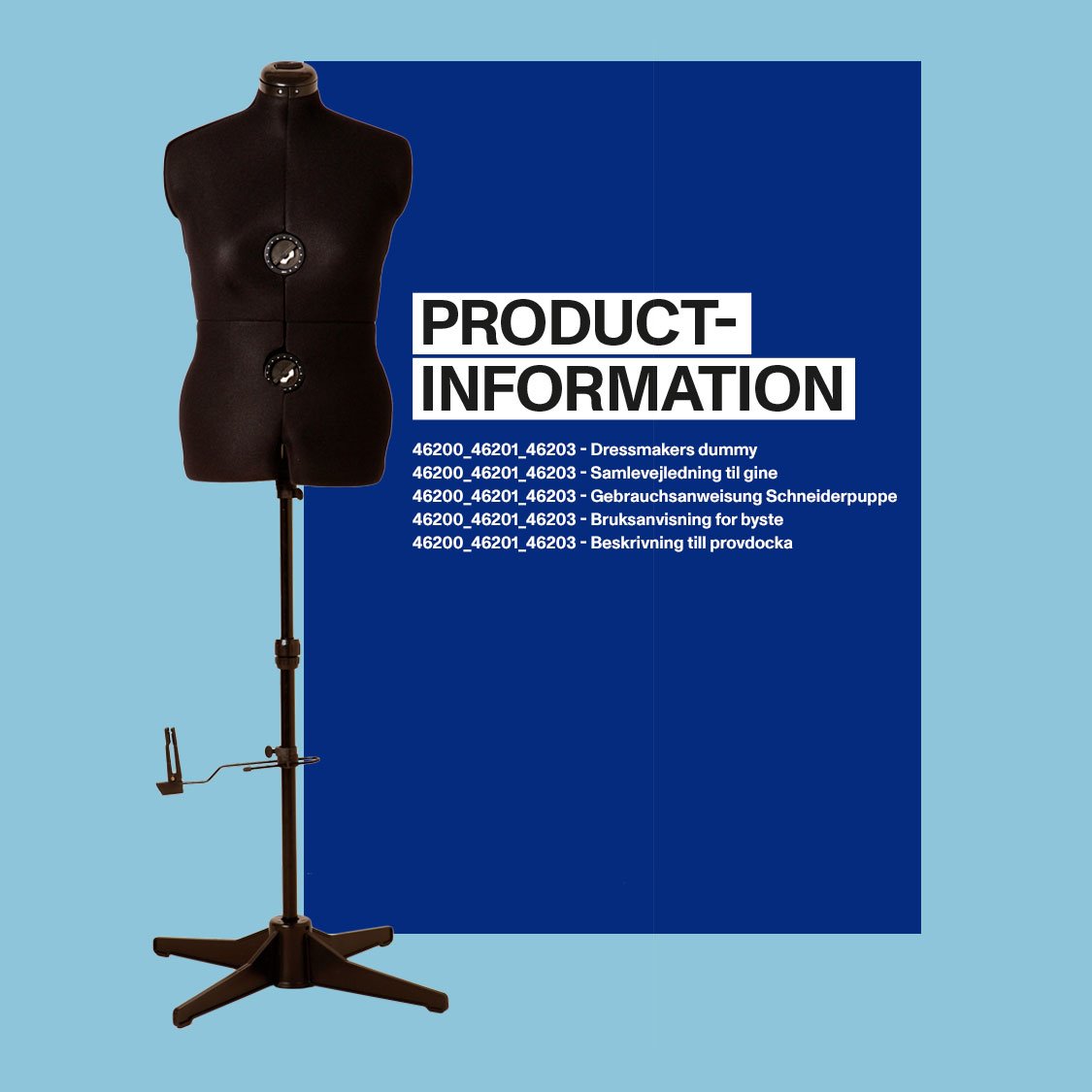 Produktinformation: 46200, 46201, 46203 - Beskrivning till provdocka DIY8509_46200_46201_46203_Dressmakers_Dummy.jpg