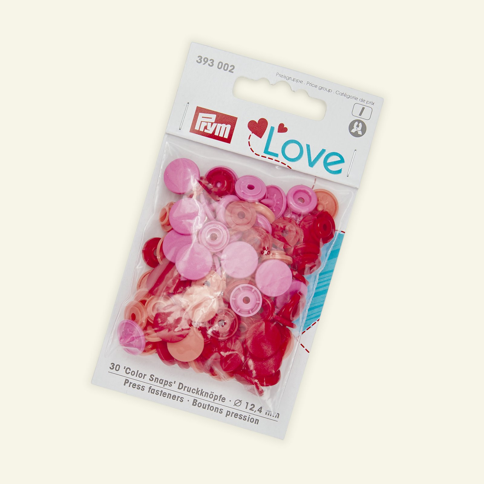 PRYM LOVE Color Snaps 12,4mm Rot 30 St. 45004_pack_b
