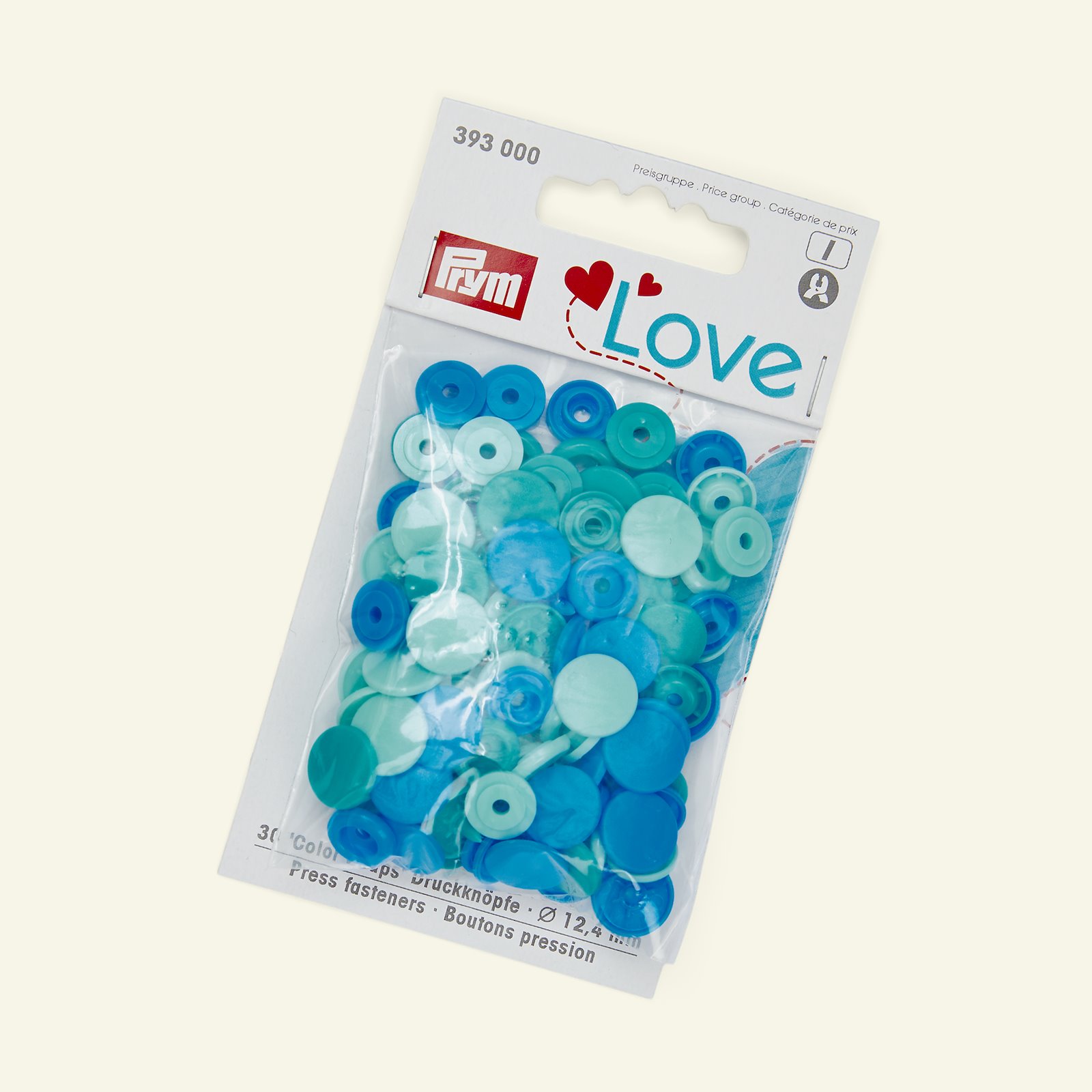 PRYM LOVE tryckknapp 12,4mm blå 30st 45002_pack_b