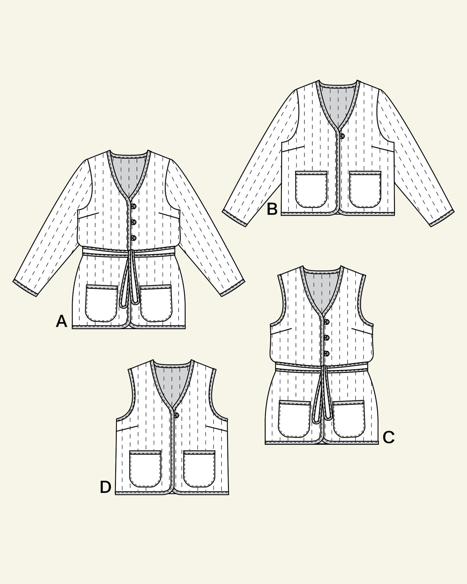 Quilted jacket and waistcoat, 34/6 p24047_pack