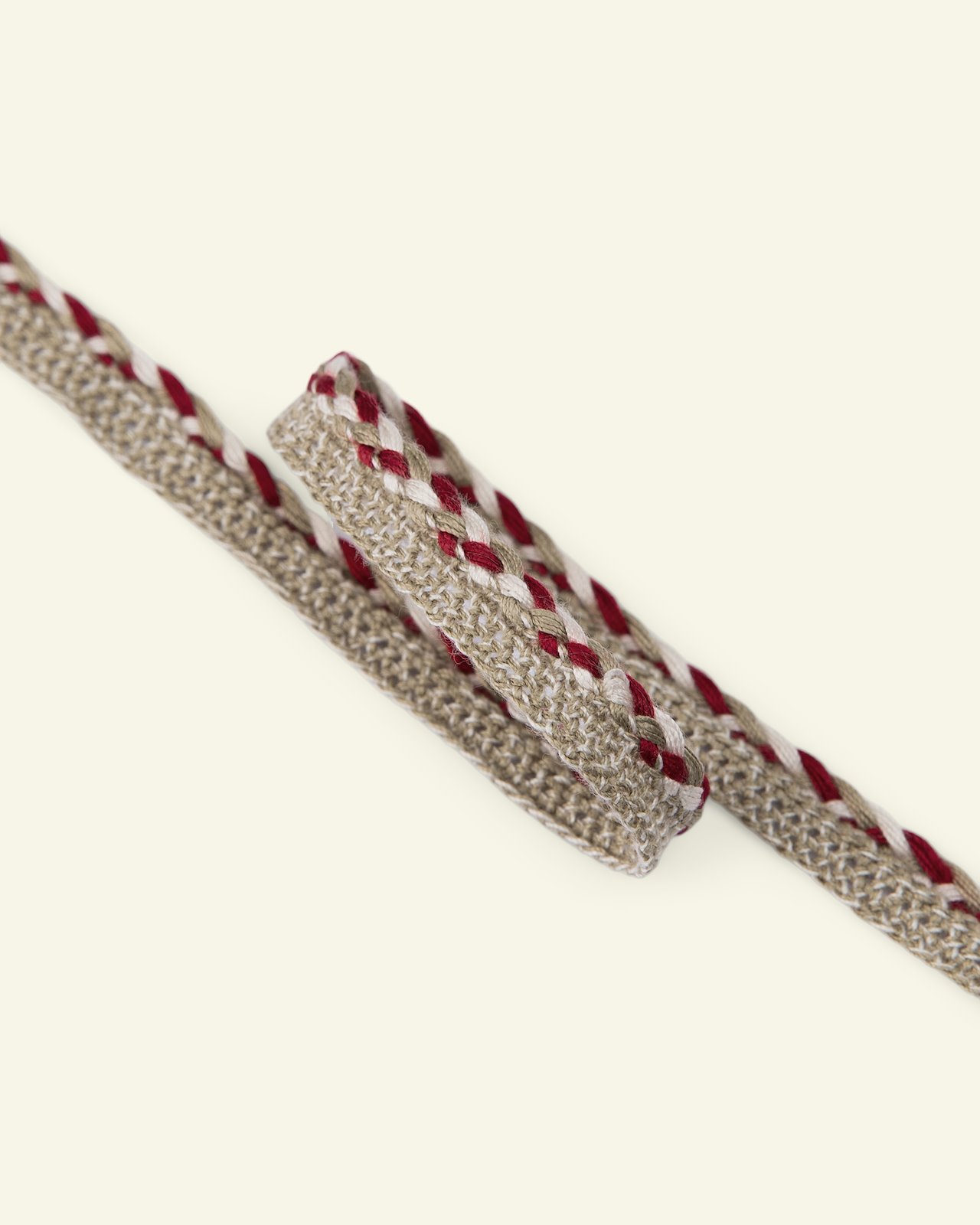 Ribbon braided 12mm beige/red2m 22227_pack
