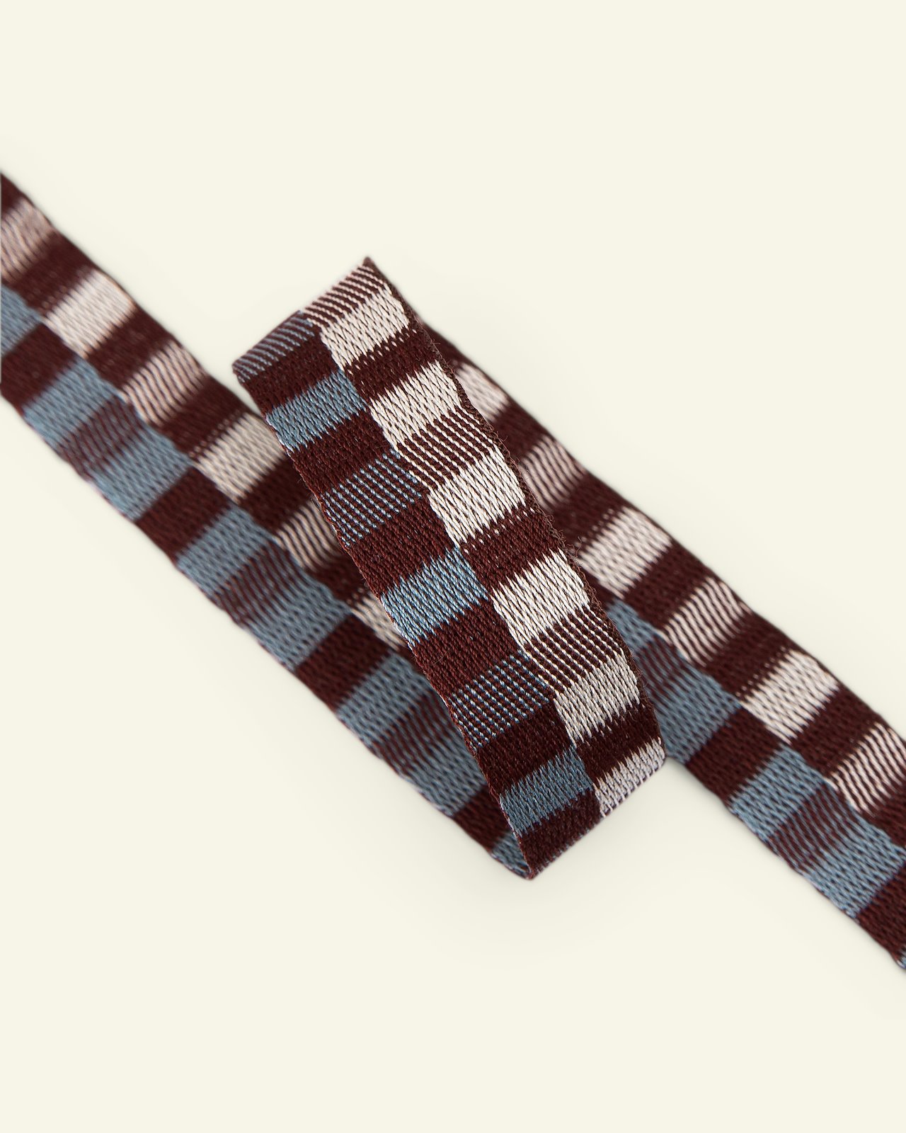 Ribbon check woven 20mm brown/offw. 2m 22398_pack