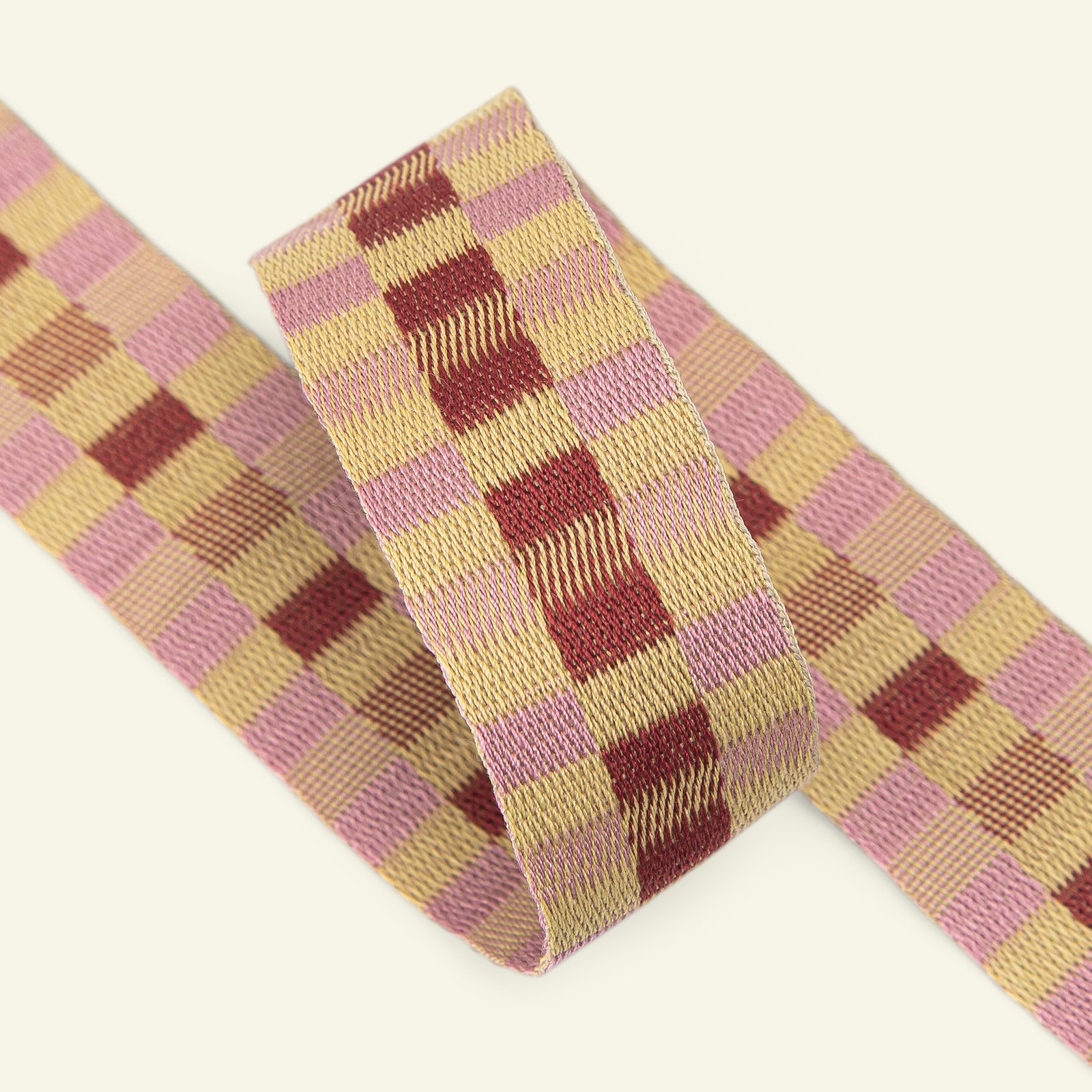 Ribbon check woven 30mm olive/red/p. 2m 22400_pack
