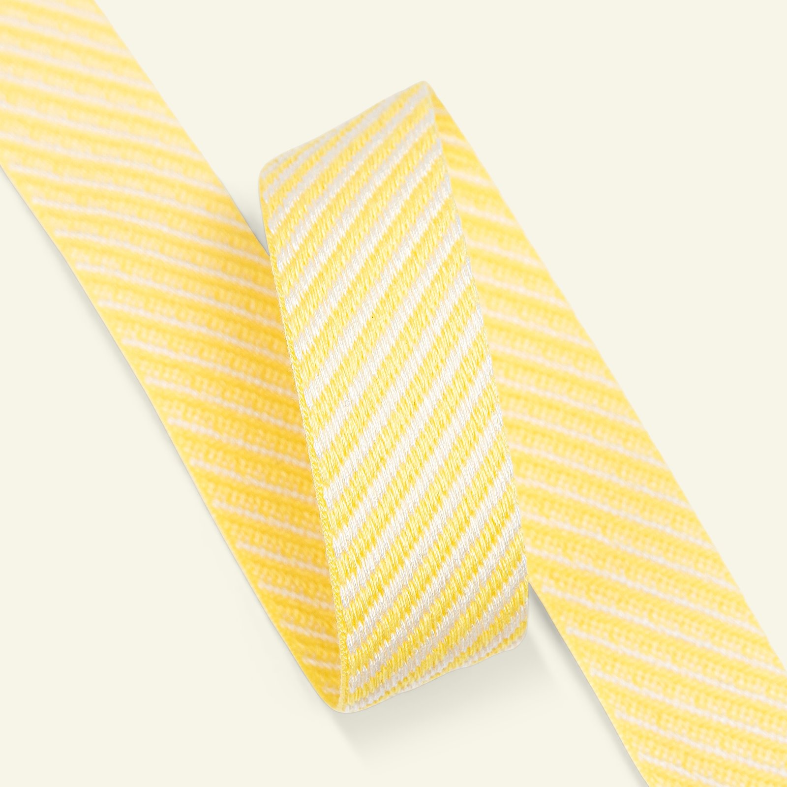 Ribbon diagonal strib 25mm lemon/whit 3m 21469_pack