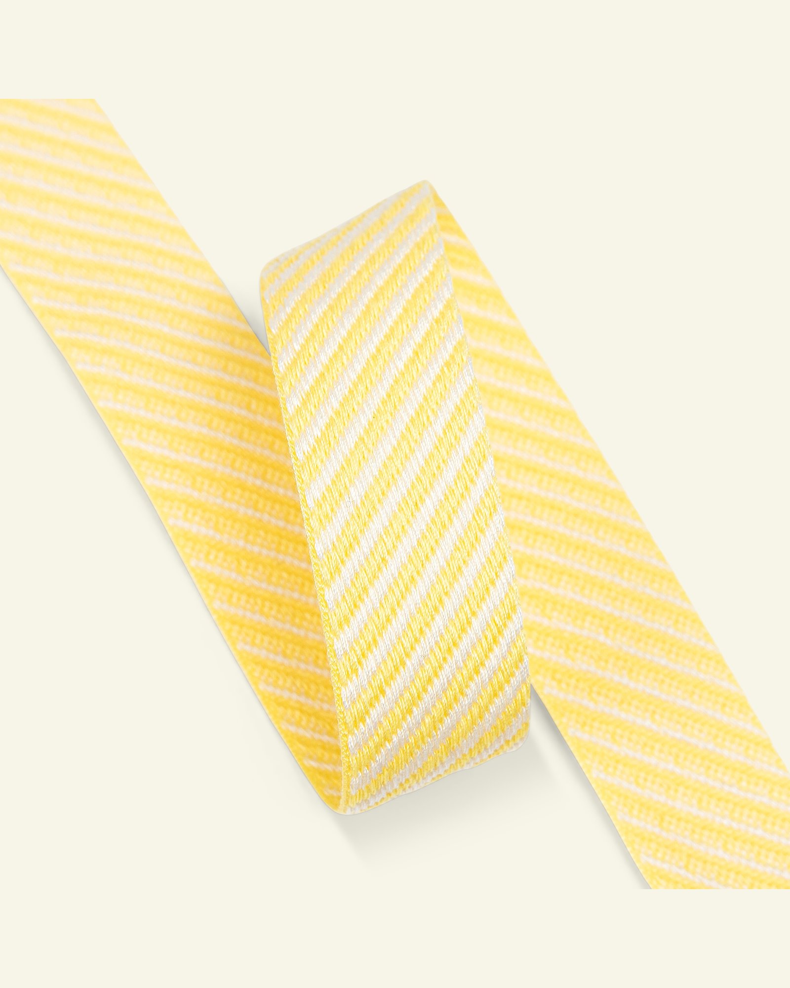 Ribbon diagonal strib 25mm lemon/whit 3m 21469_pack