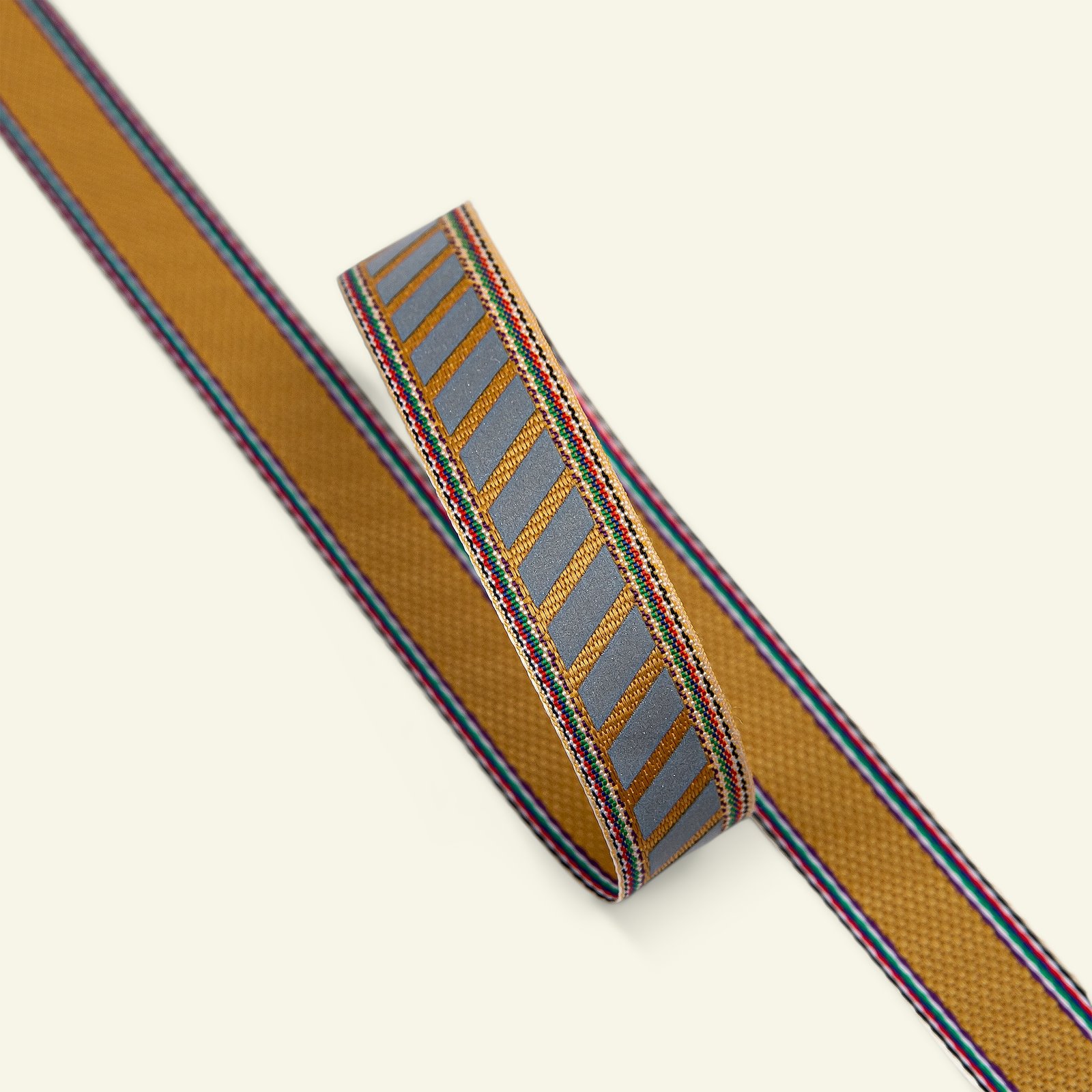 Ribbon stripe 15mm orange/grey 3m 21476_pack