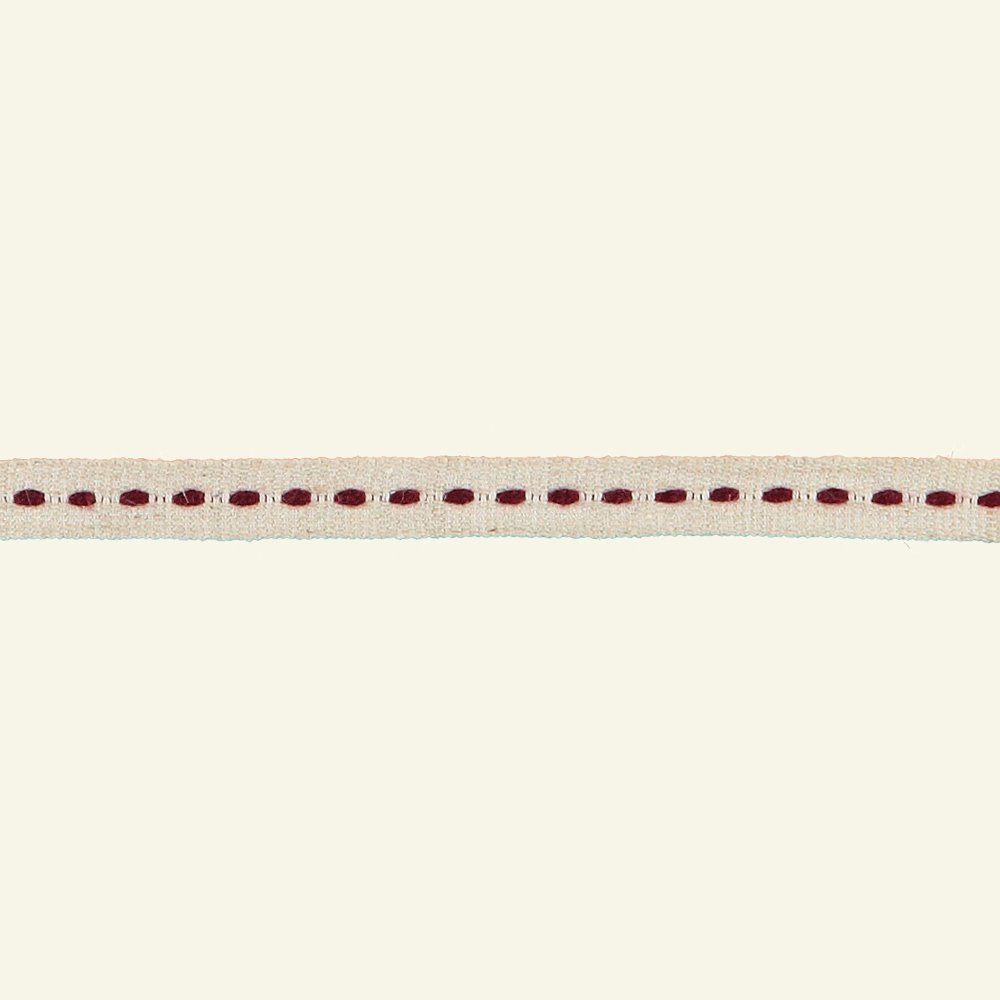 Ribbon woven 10mm nature/dark red 3m 80171_pack