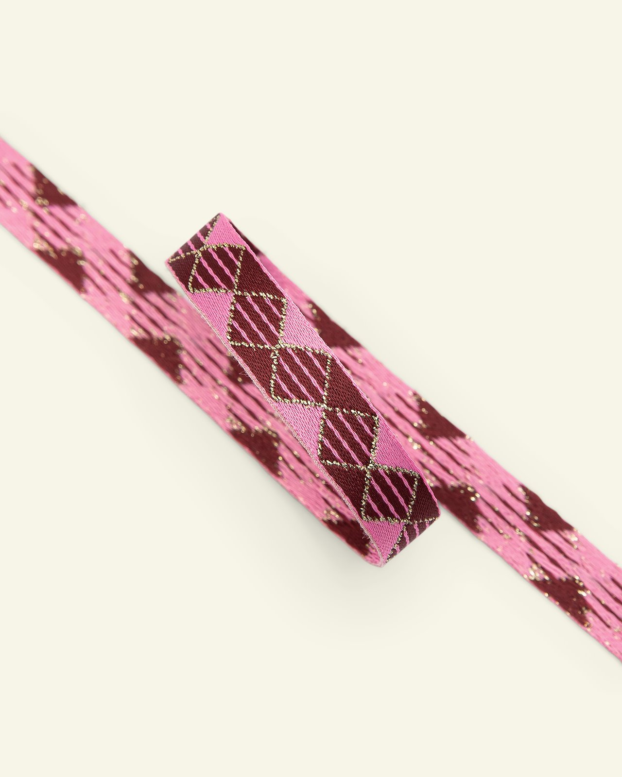 Ribbon woven 12mm pink/bordeaux 3m 22360_pack