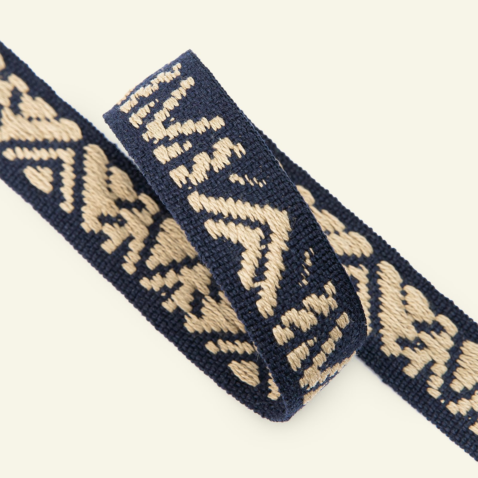 Ribbon woven 25mm sand/navy 2m 22386_pack