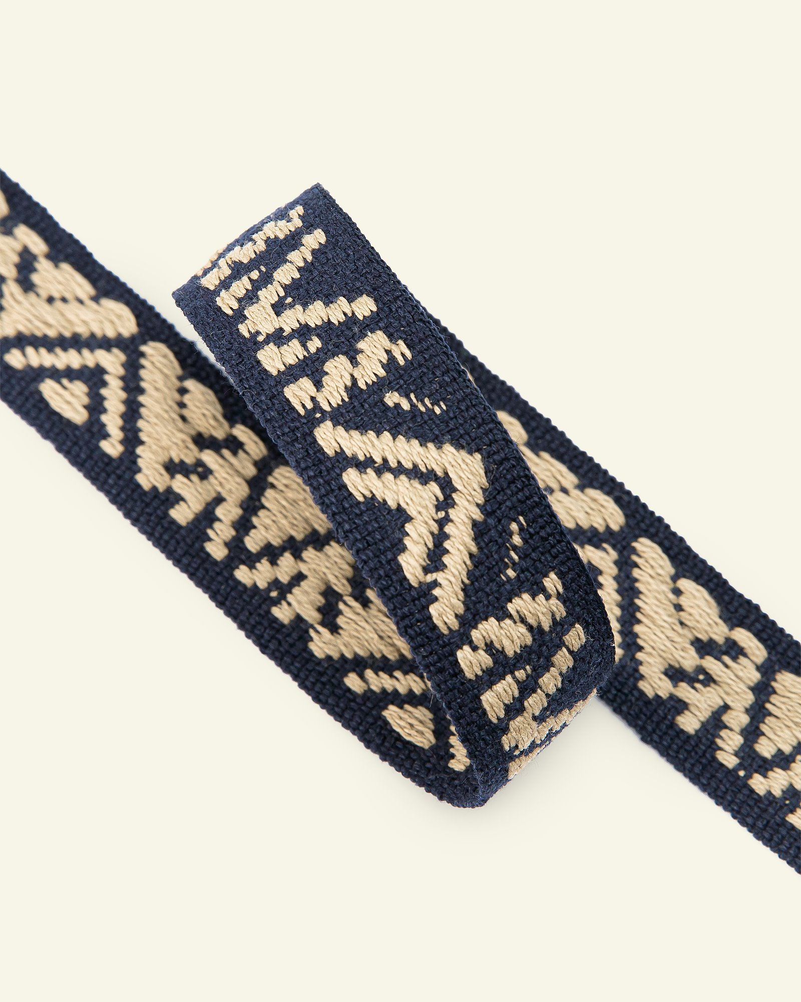 Ribbon woven 25mm sand/navy 2m 22386_pack