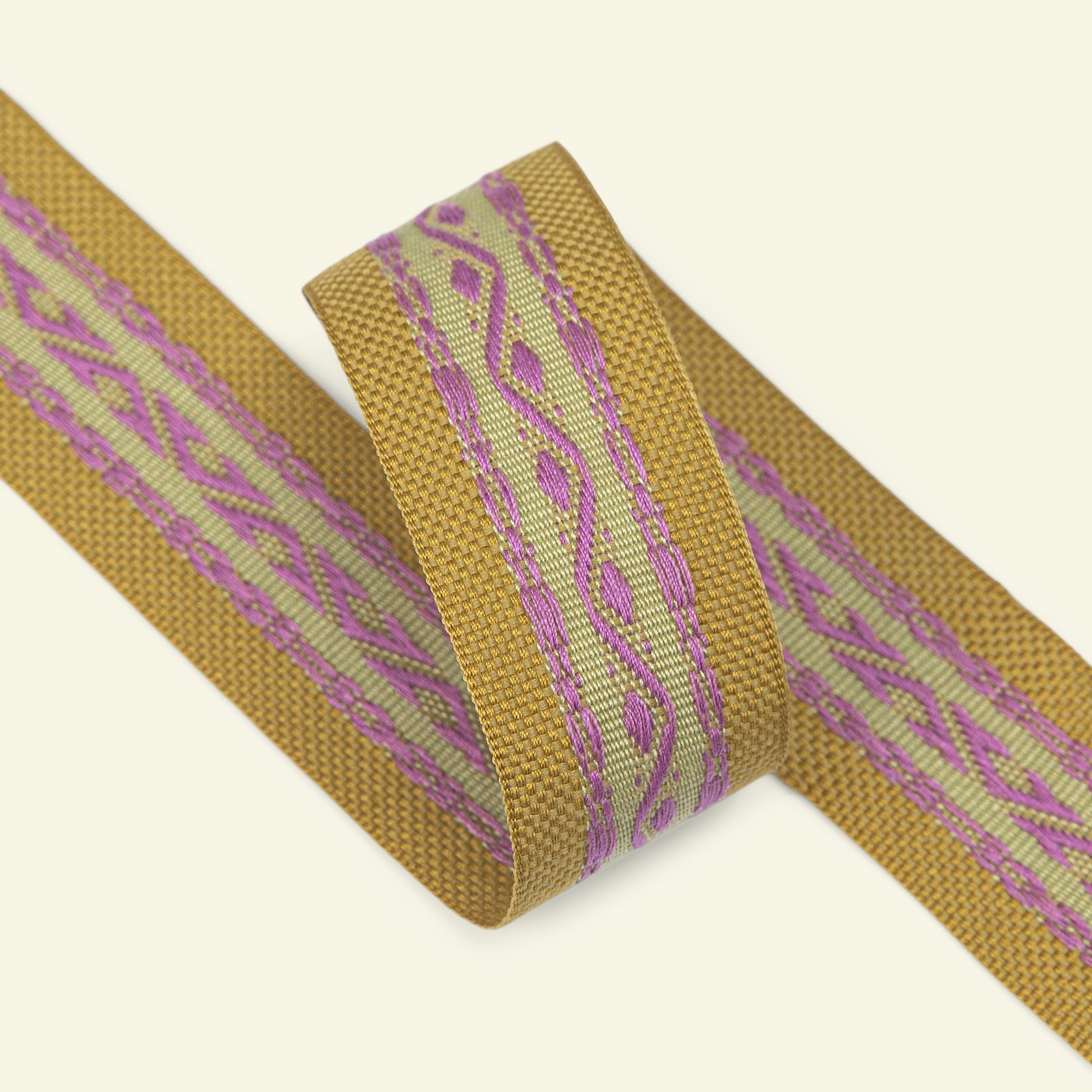 Ribbon woven 30mm curry/fuchsia/sage 2m 22436_pack