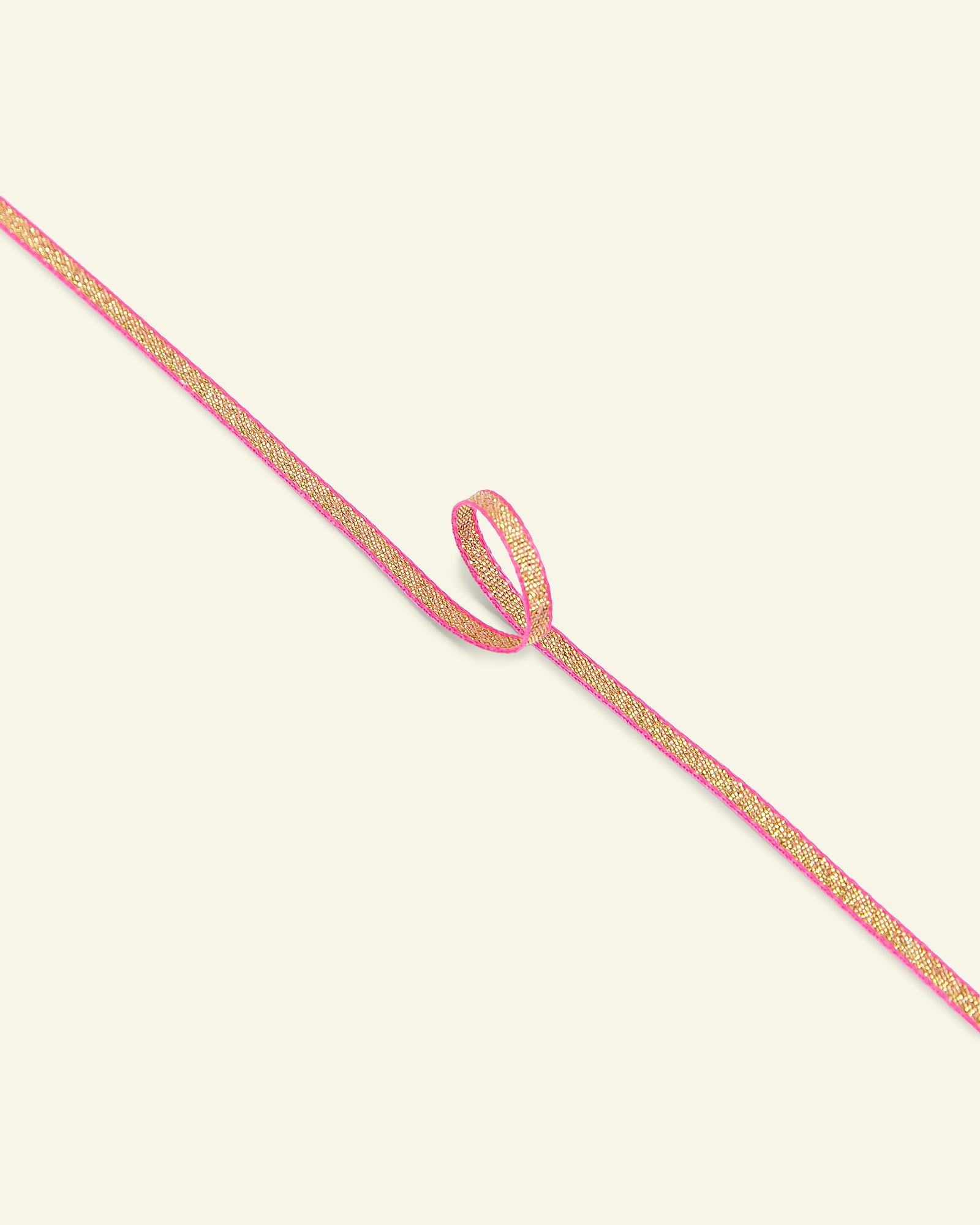 Ribbon woven 3mm pink/gold 3m 21436_pack