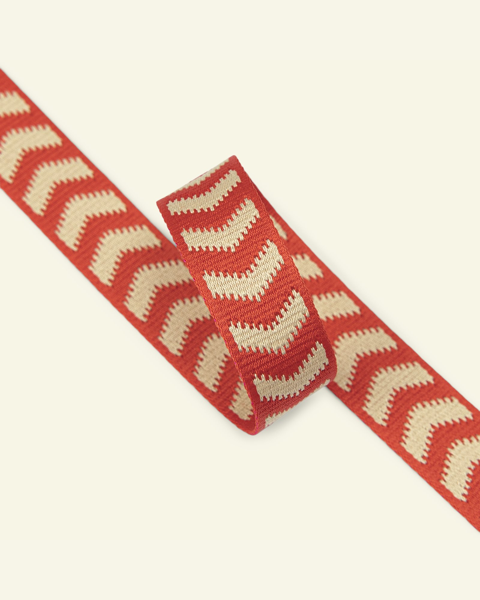 Ribbon wowen 20 mm red/vanilla 2m 22443_pack