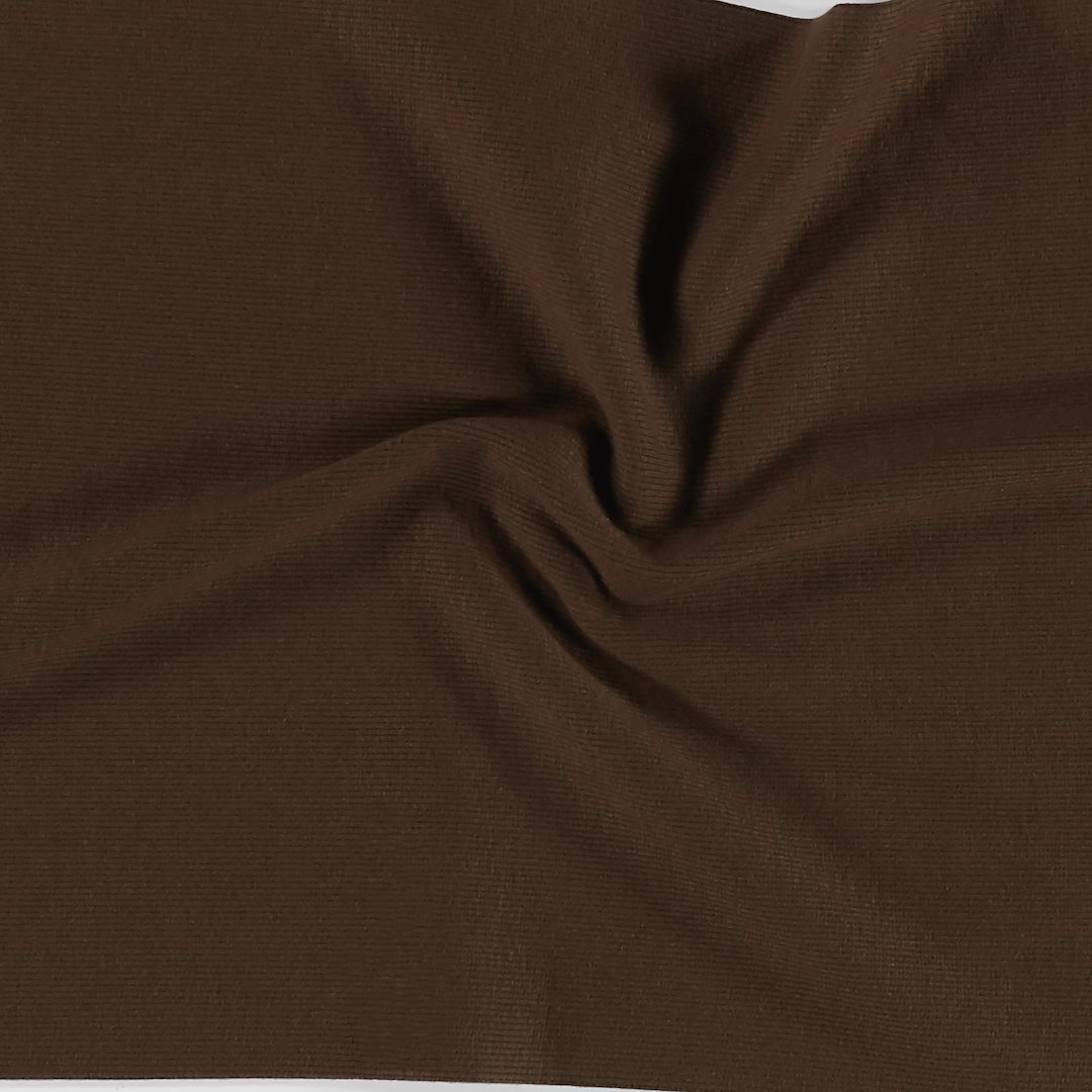 Billede af Rundstrikket rib 2x1 mørk brun