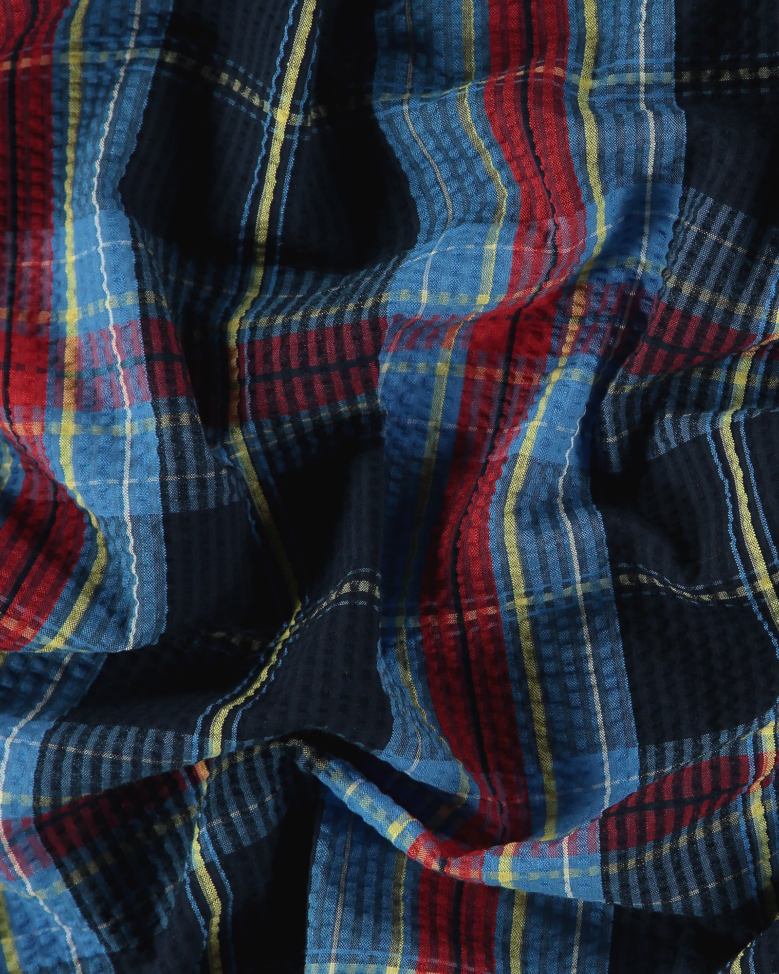 Seersucker blue/red yarn dyed check 580053_pack