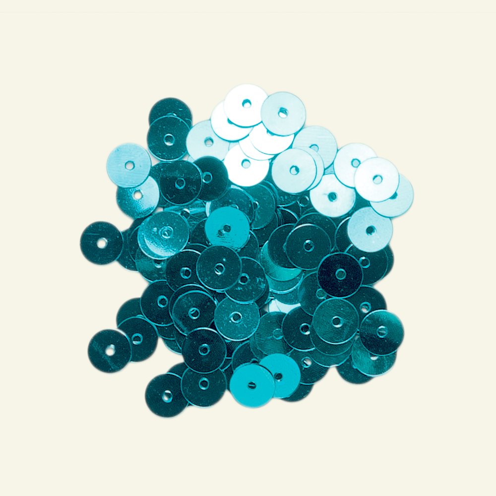 Sequins 6 mm turquoise 10g 43725_pack