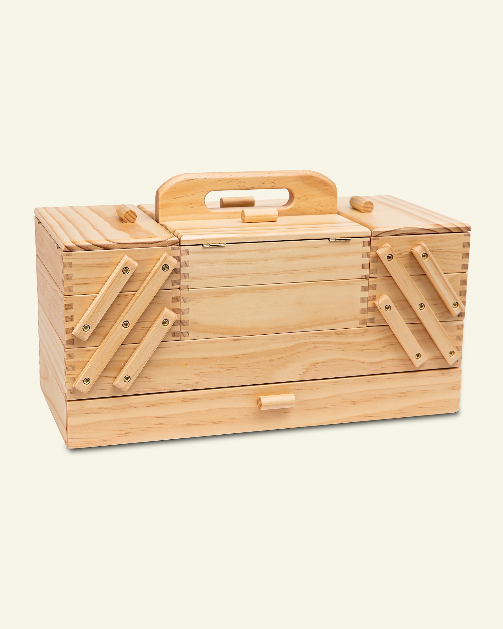 Sewing box pinewood lacquered 23x45x32cm 46273_pack
