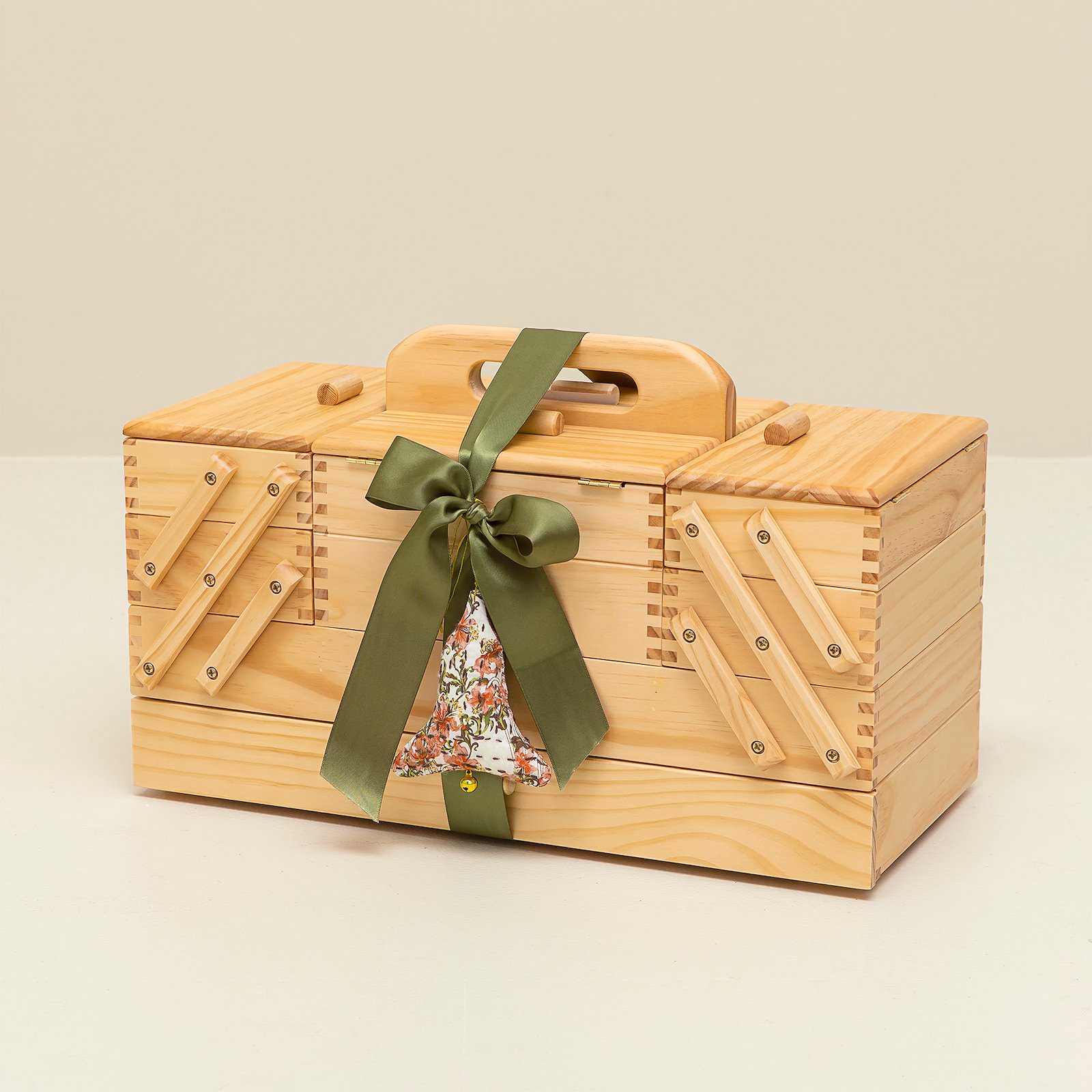 Sewing box wood lacquered 23x45x21cm 46273_sskit