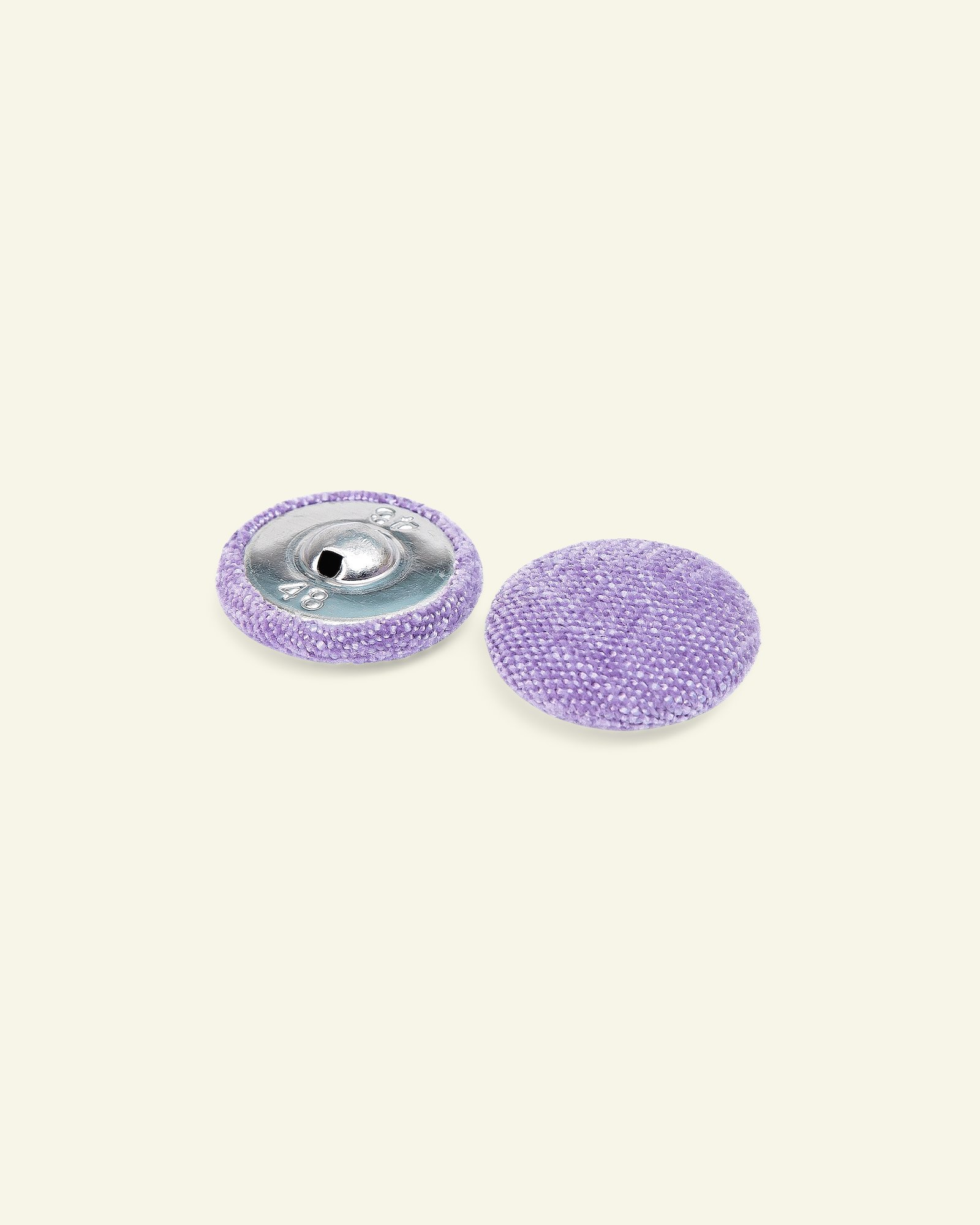 Shank button chenille 30mm lavender 2pcs 40528_pack
