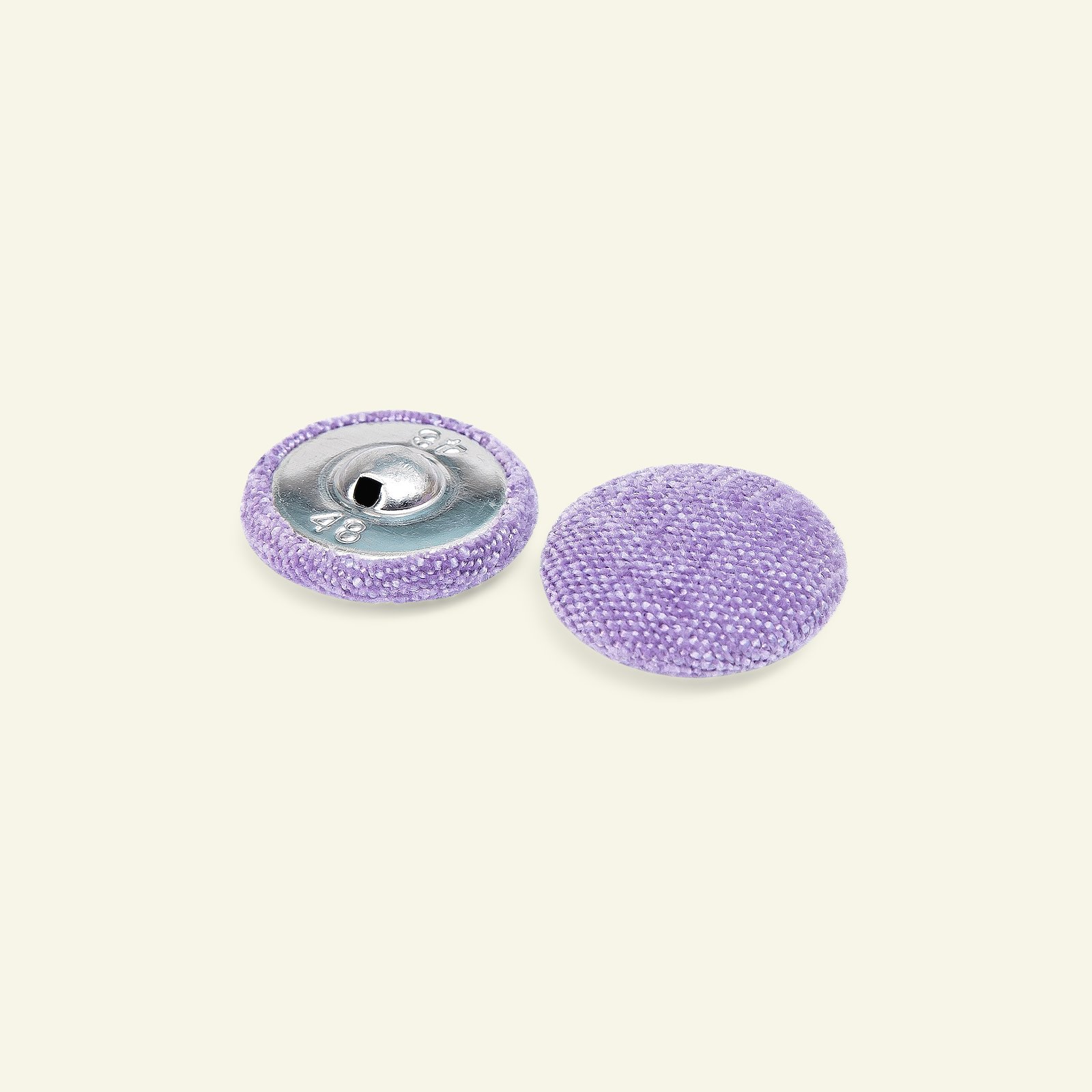 Shank button chenille 30mm lavender 2pcs 40528_pack