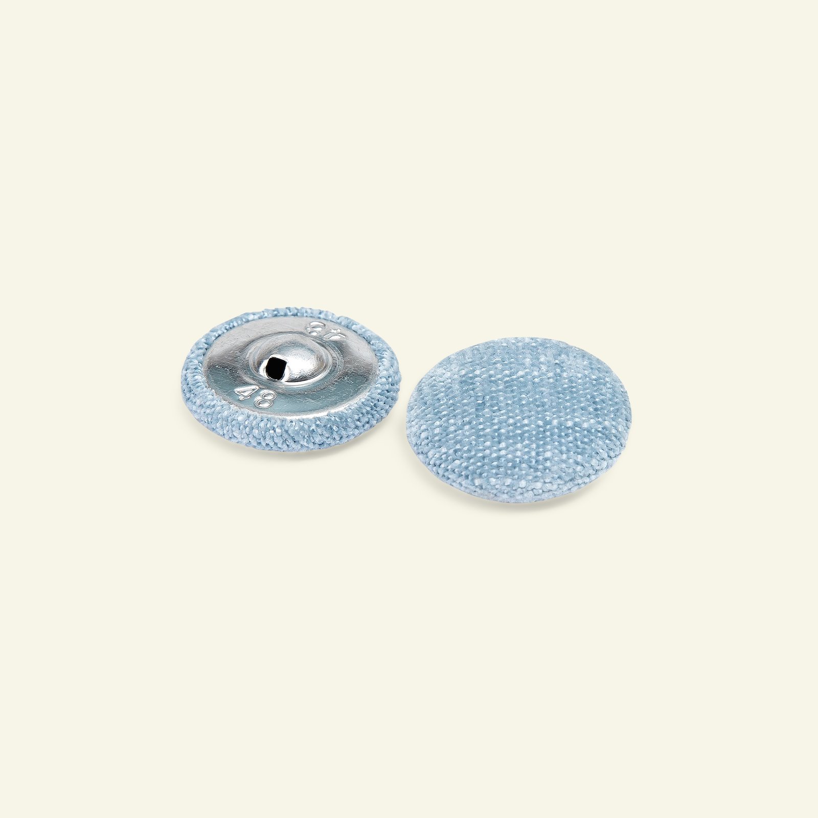 Shank button chenille 30mm light blue 2p 40527_pack