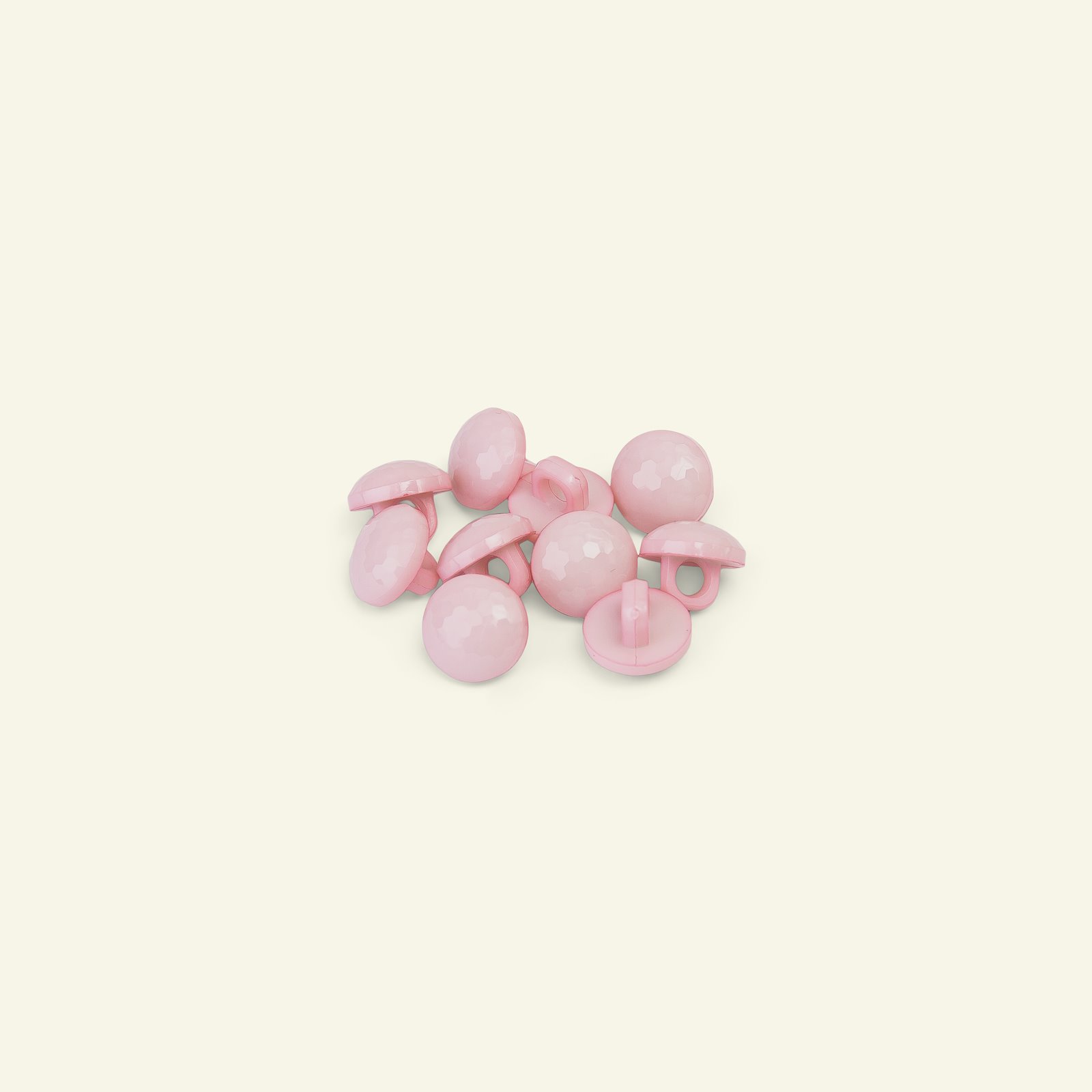 Shank button faceted 11mm pink 10pcs 33363_pack
