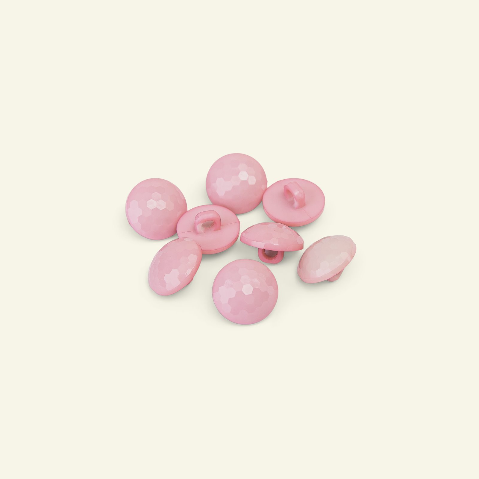 Shank button faceted 15mm pink 8pcs 33364_pack