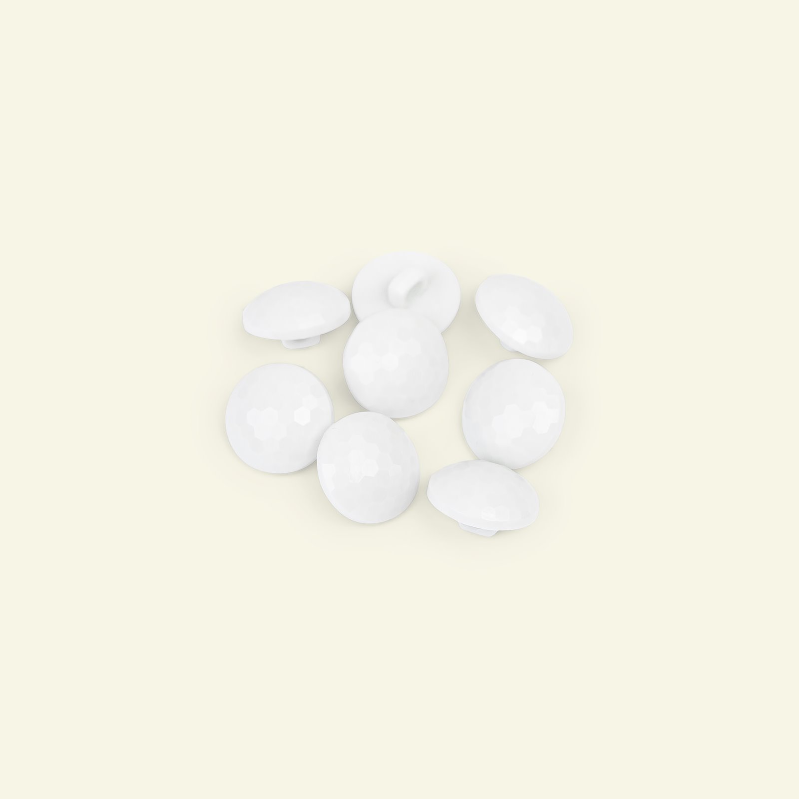 Shank button faceted 15mm white 8pcs 33039_pack