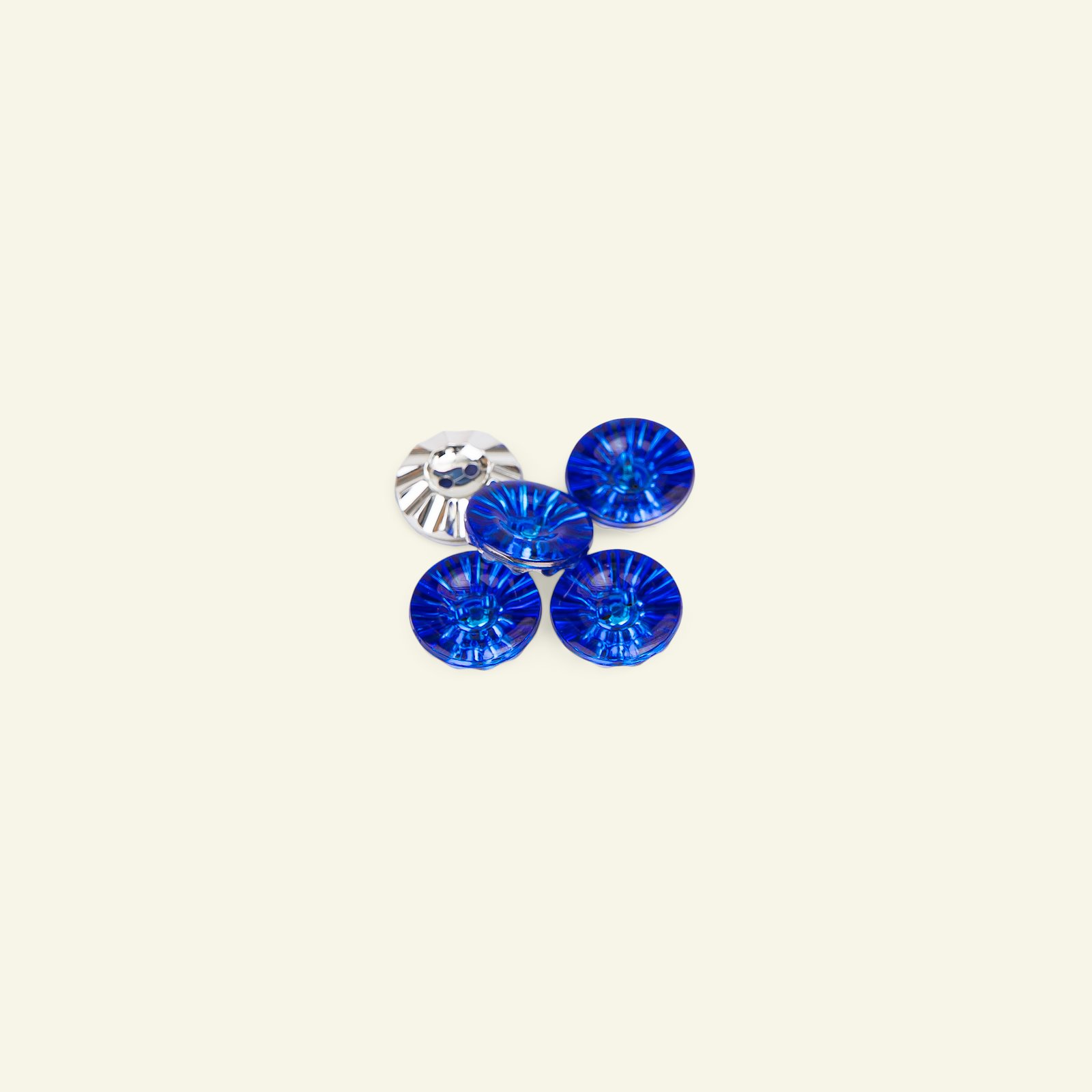 Shank button flat bright 13mm blue 5pcs 33248_pack