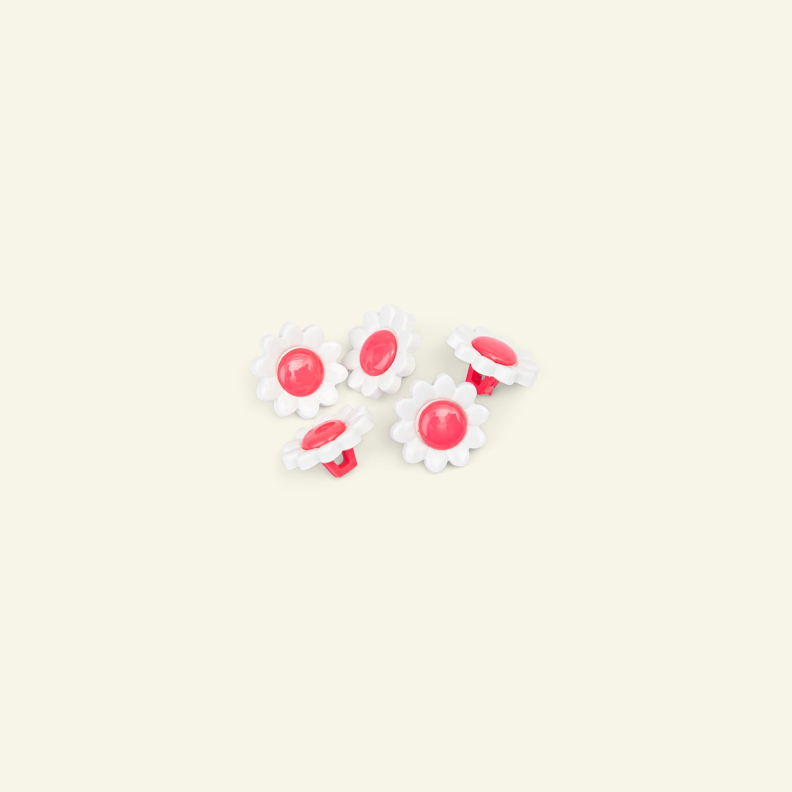 Shank button flower 14mm pink 5pcs 33413_pack
