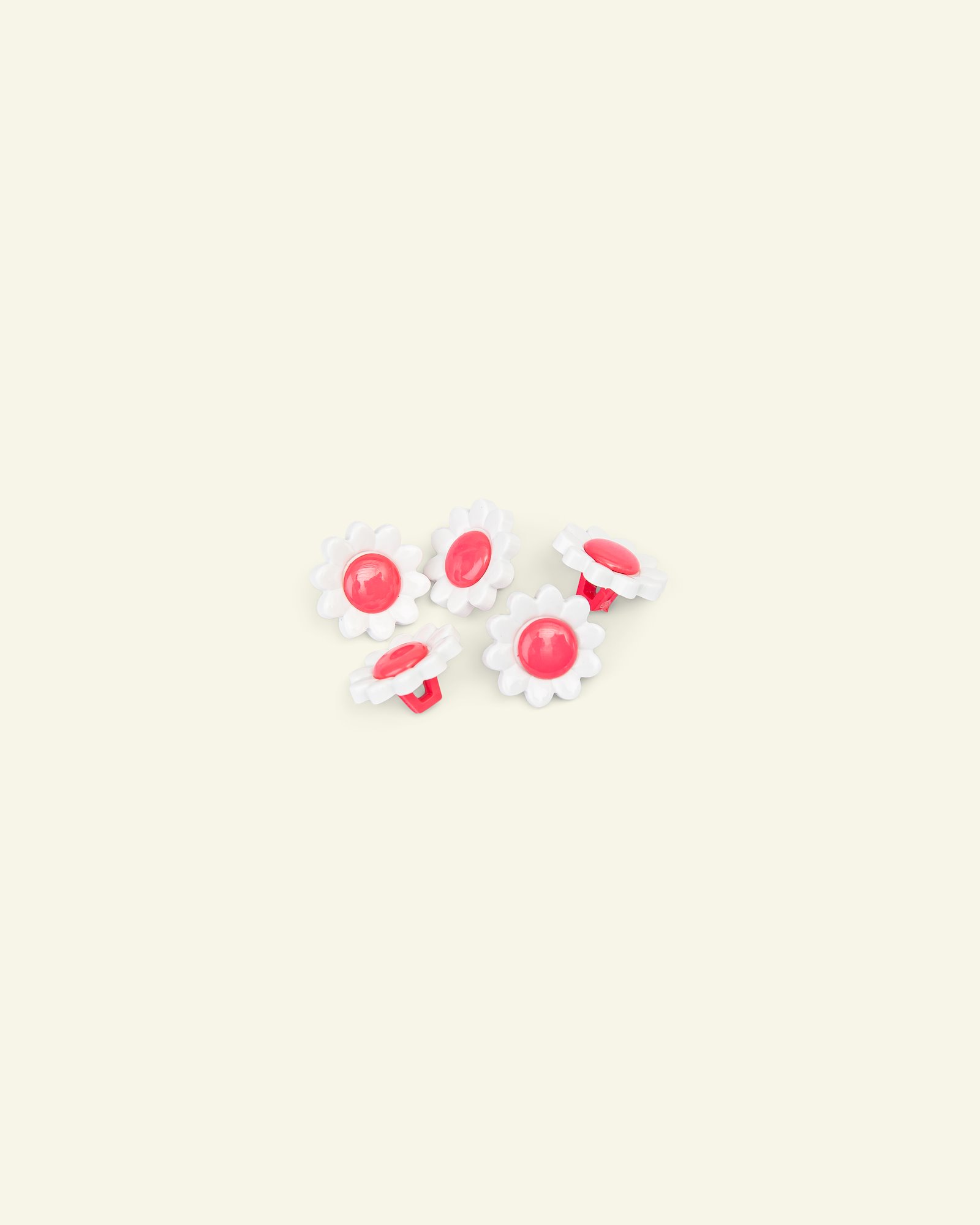 Shank button flower 14mm pink 5pcs 33413_pack