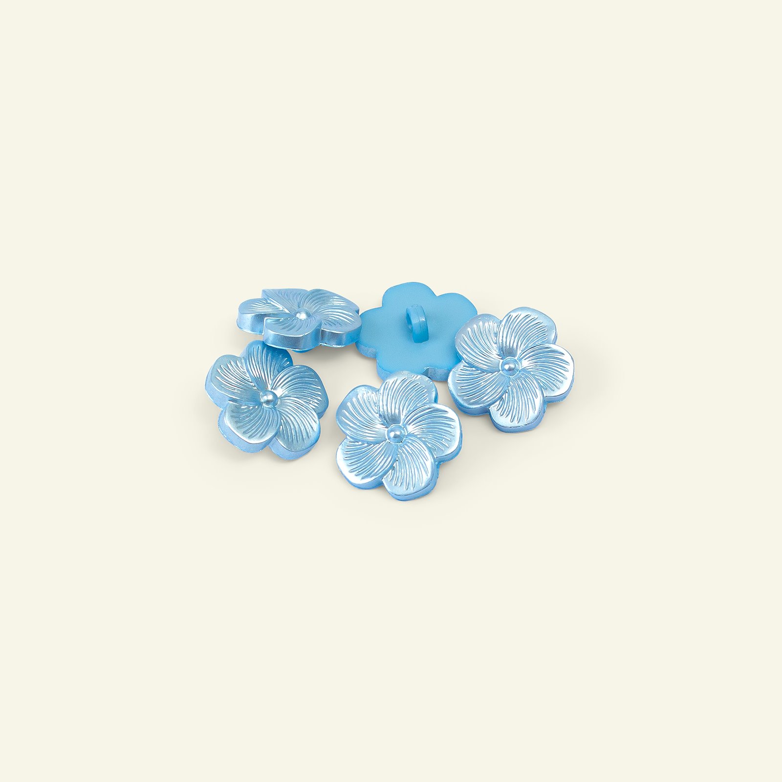 Shank button flower 18mm baby blue 5pcs 33316_pack