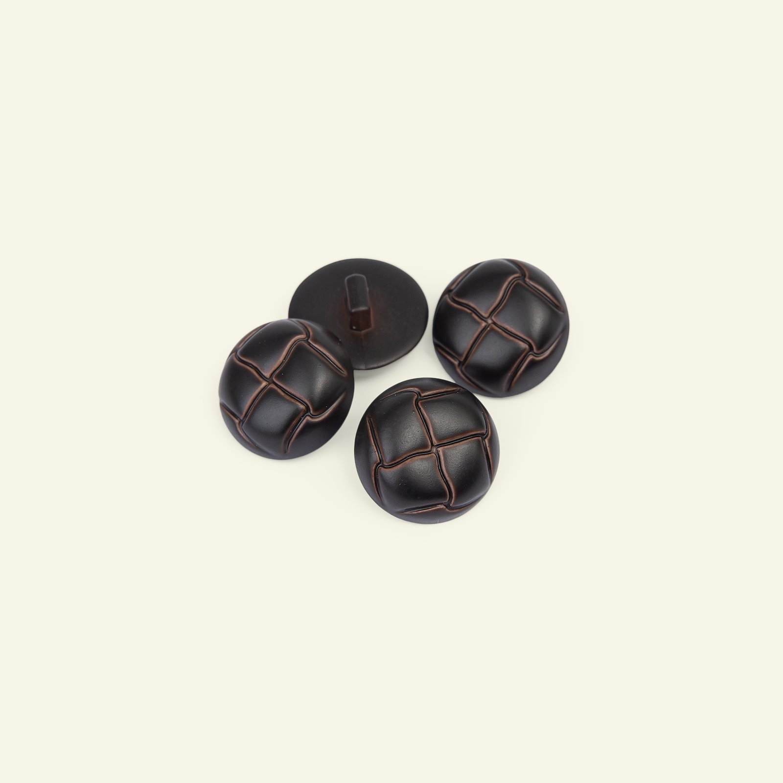 Shank button leatherlook 20mm brown 4pcs 33524_pack