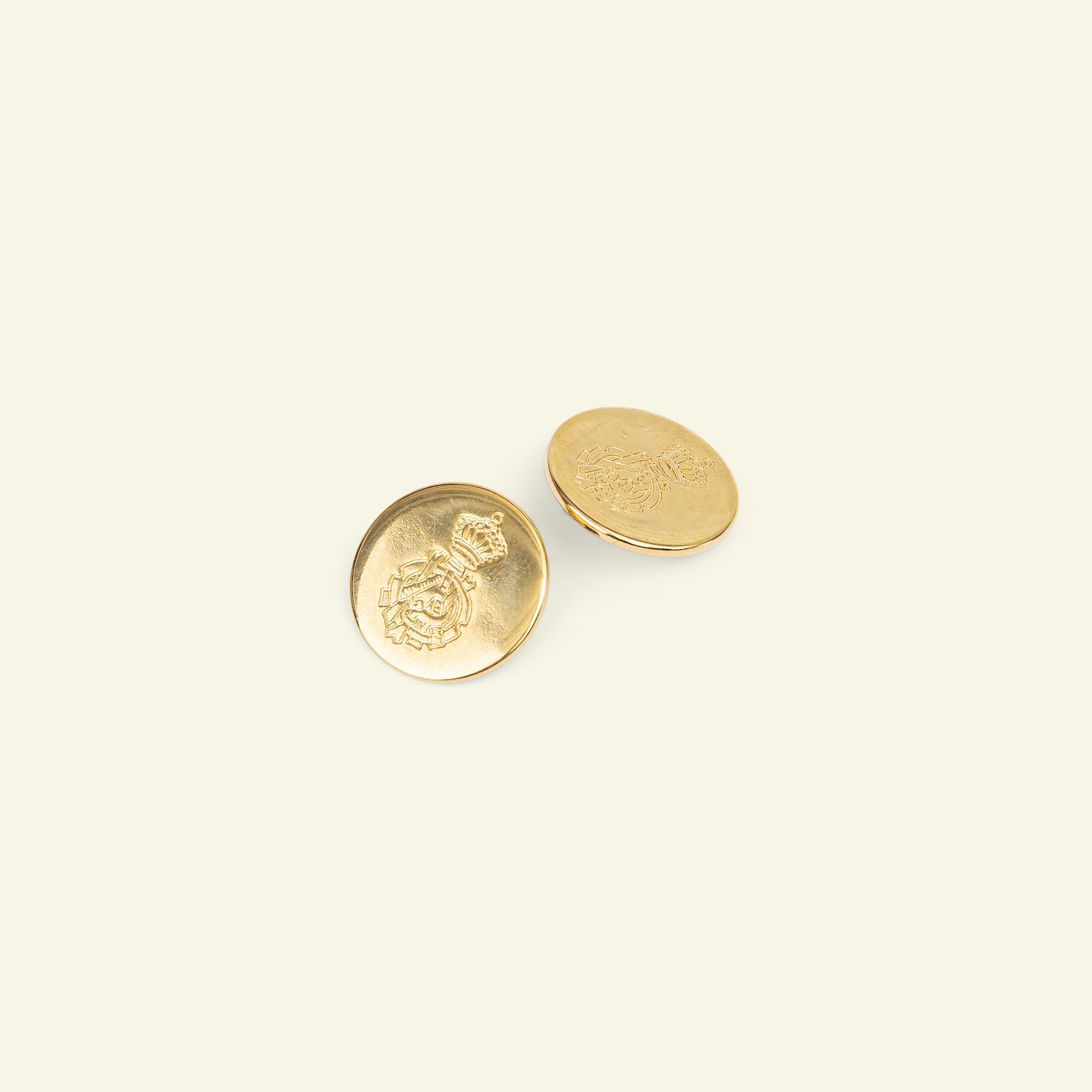 Shank button metal 20mm gold colour 2pcs 33594_pack