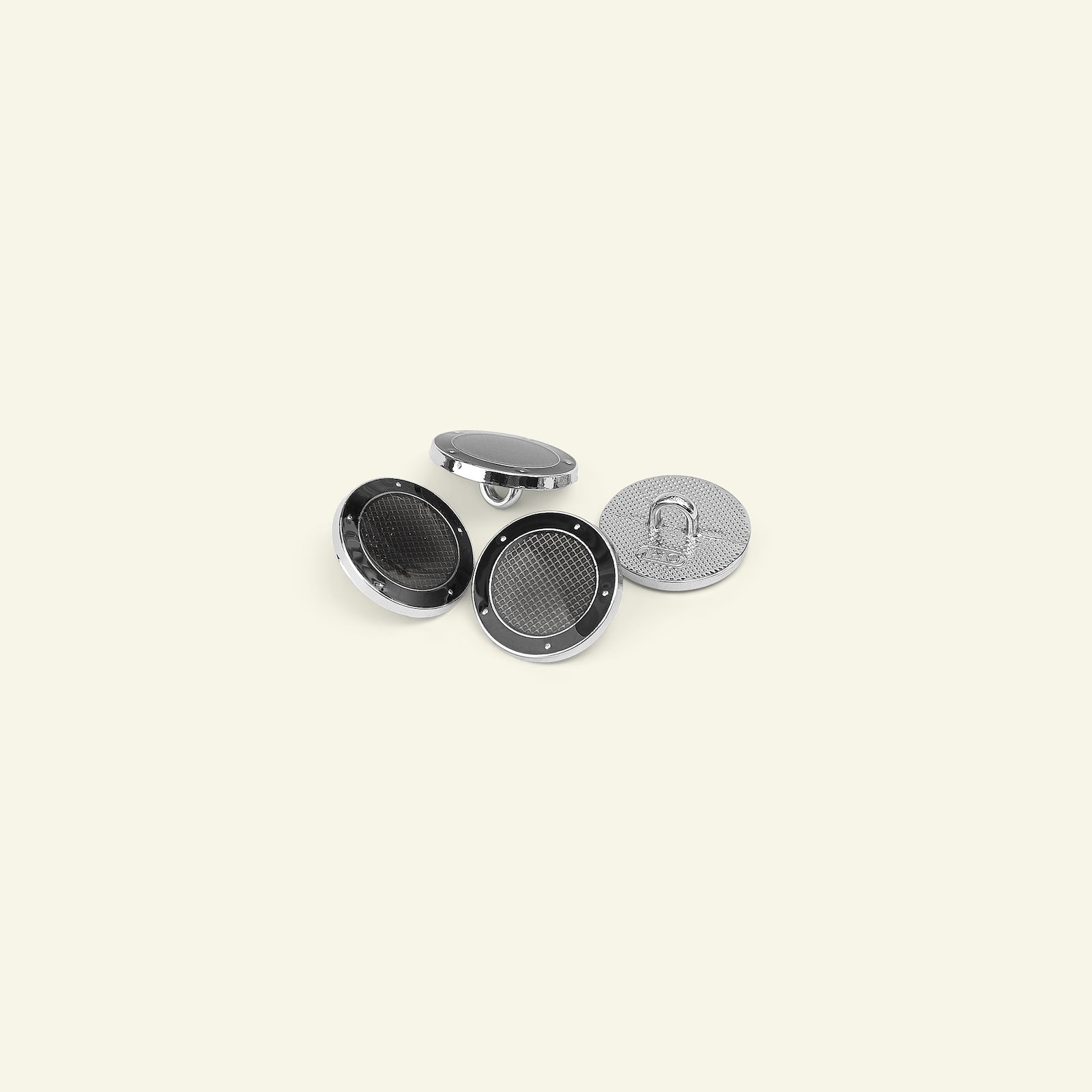 Shank button metal w/rim 15mm grey 4pcs 33203_pack