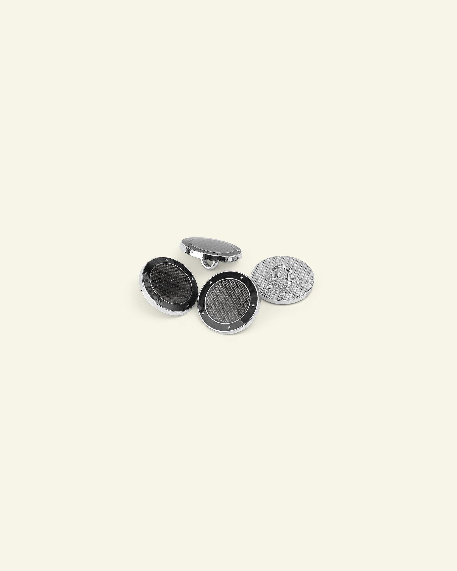 Shank button metal w/rim 15mm grey 4pcs 33203_pack