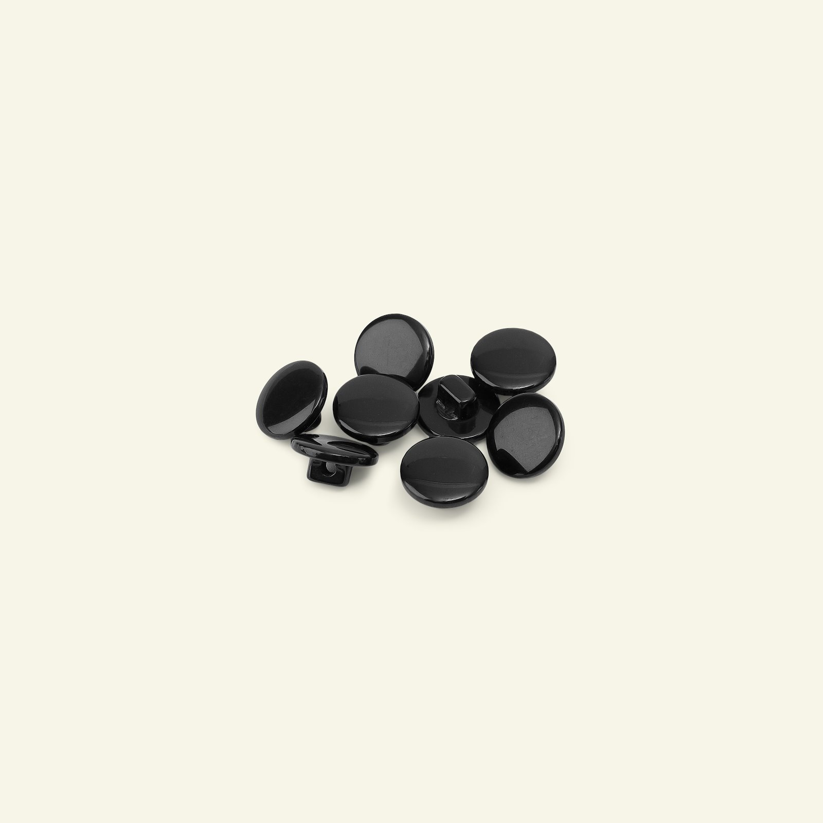 Shank button shiny 12mm black 8pcs 33112_pack