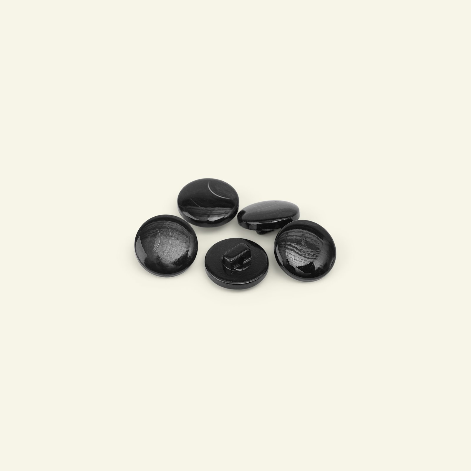 Shank button shiny 15mm black 5pcs 33172_pack