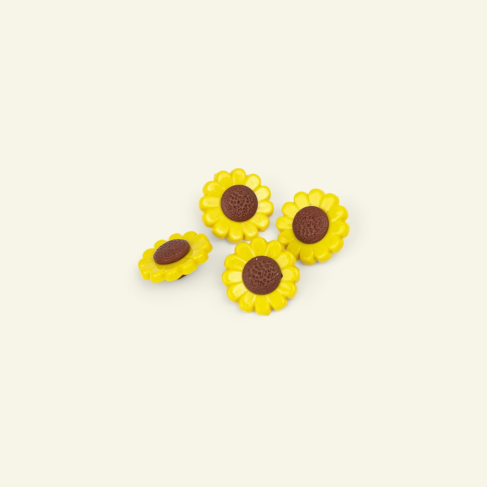 Shank button sunflower 18mm yellow 4pcs 33297_pack