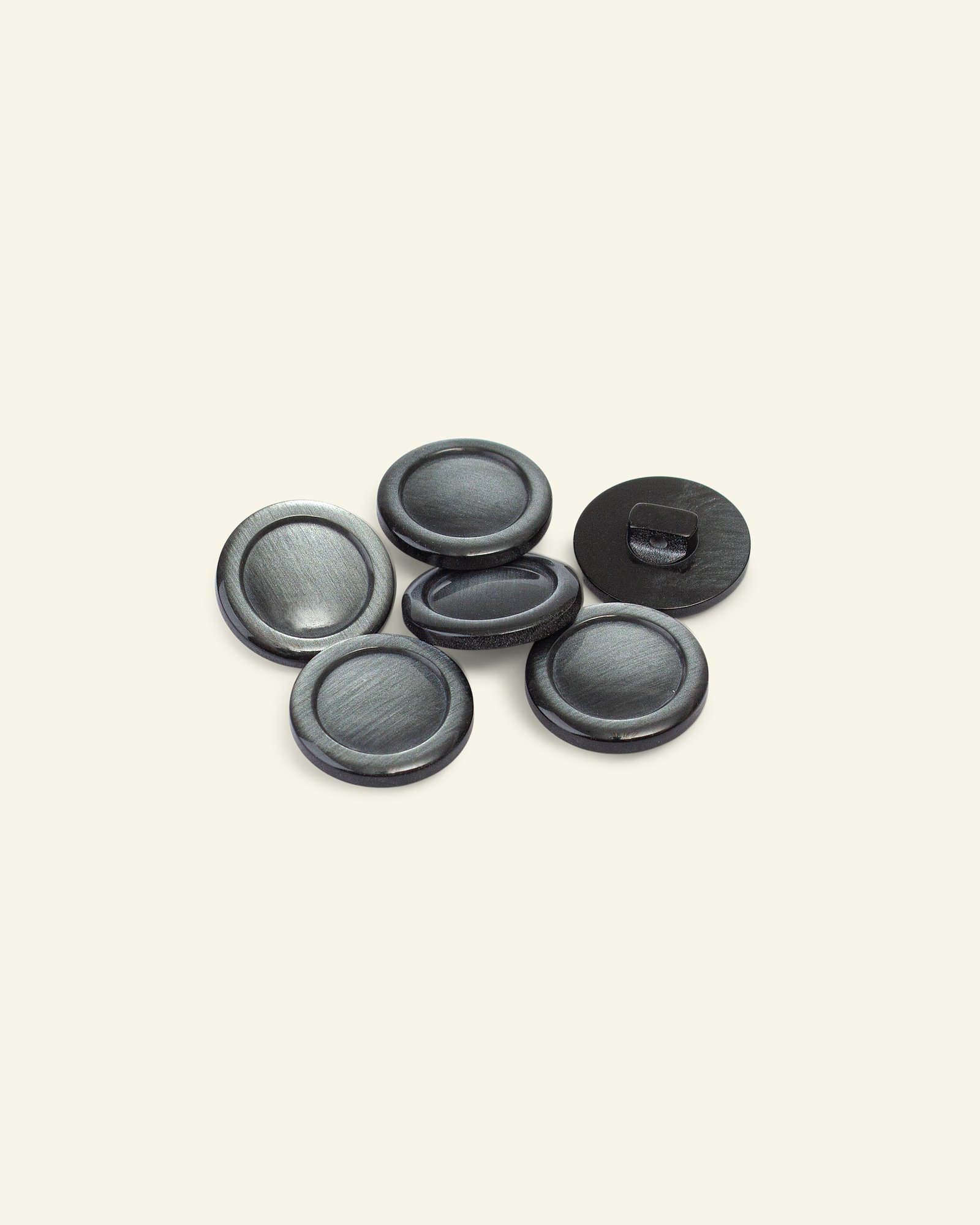 Shank button w/rim 20mm grey 6pcs 33194_pack