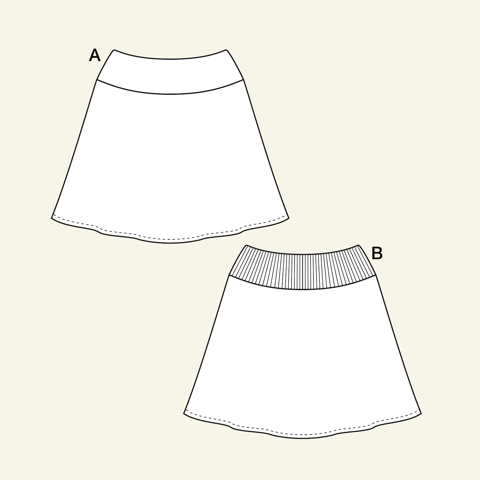 Skirt with A-shape, 34/6 p21042_pack