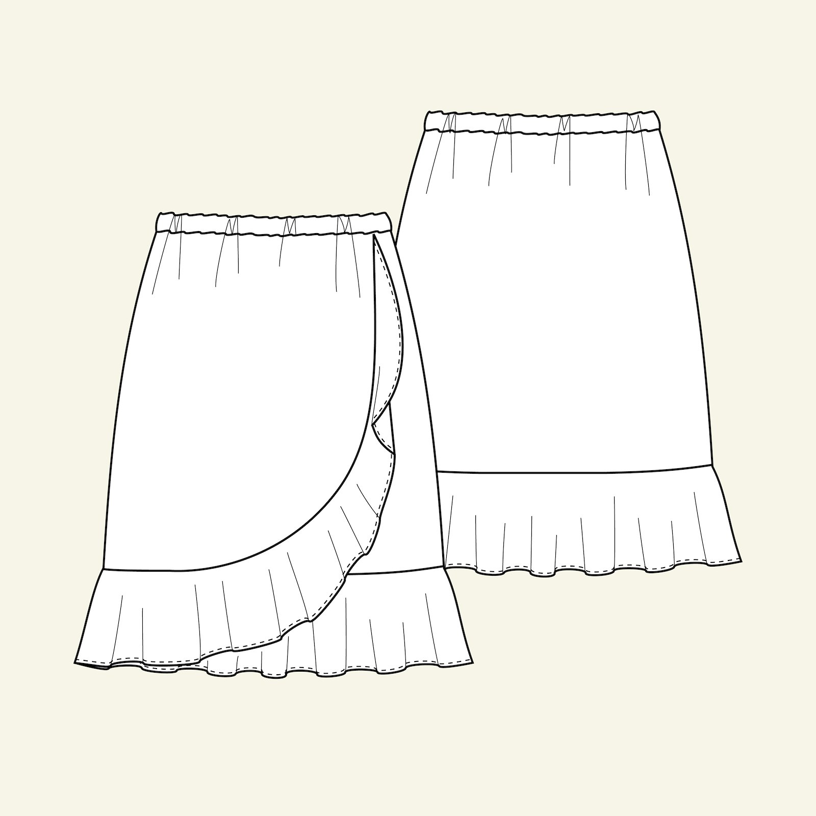 Skirt with flounce, 104/4y p61016_pack