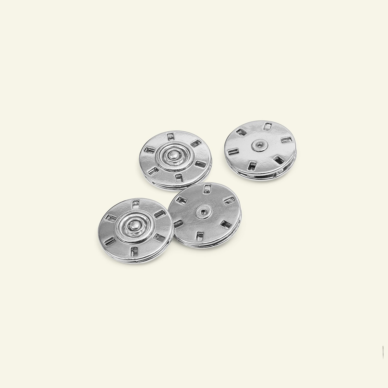 Snap fastener 21mm silver colour 4 pcs 40444_pack