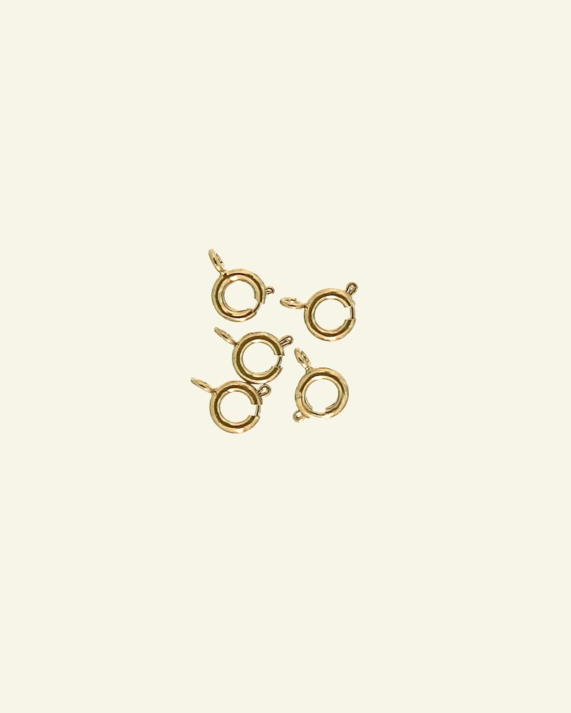 Snap hook 6mm round gold colored plated 45835_pack