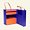 Storage box 21x27x16cm blue/orange 1pc